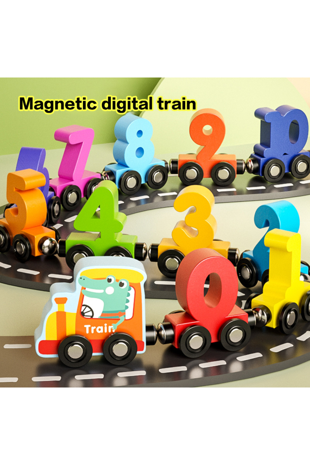 Choice 1 Set Wooden Magnetic Number Train Toys Montessori Educational Toy Train Kit Early Cognition Lear...