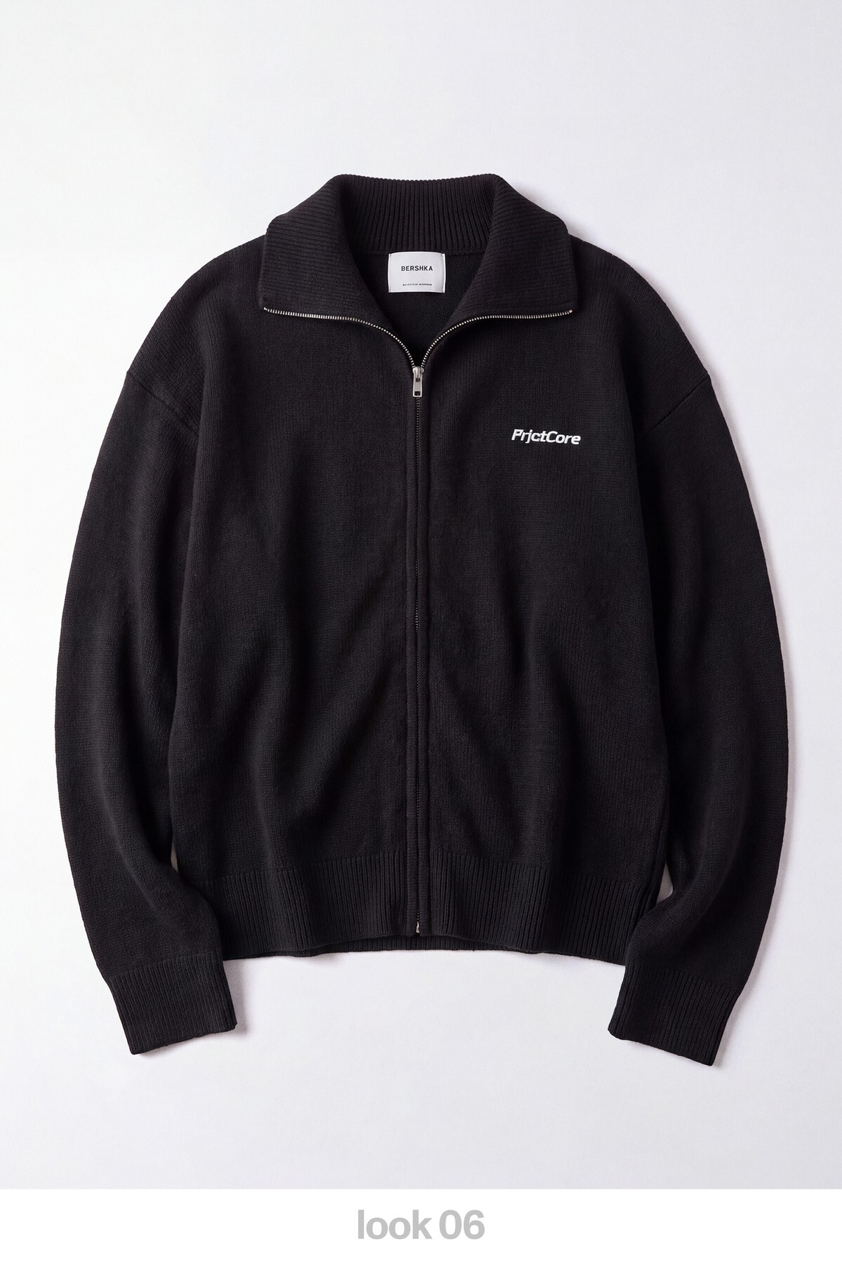 Bershka Fermuarlı boxy fit triko ceket görsel 6