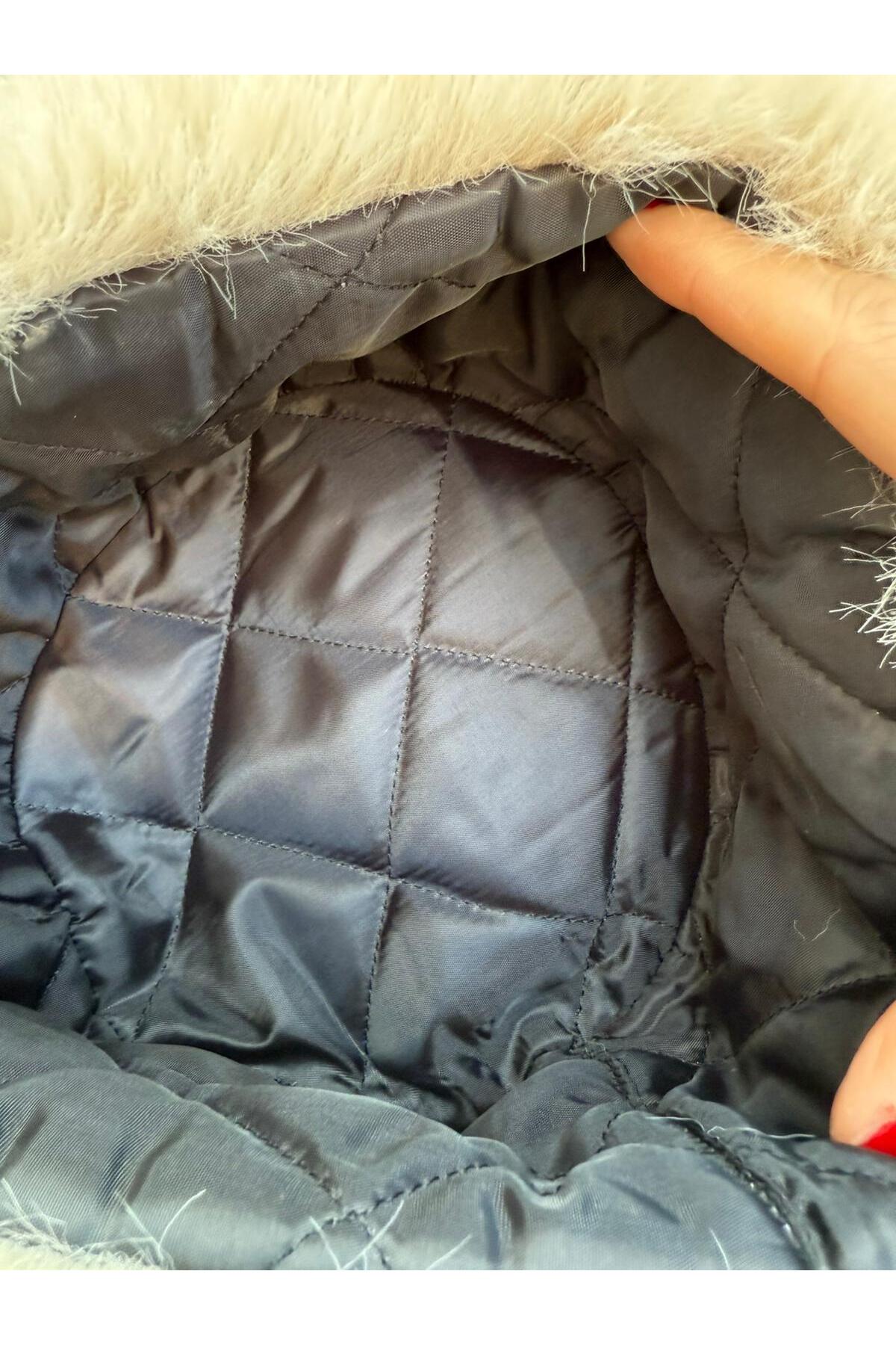 Axesoire 14626 Rus Tarzı Bej Peluş Kalpak Şapka görsel 4