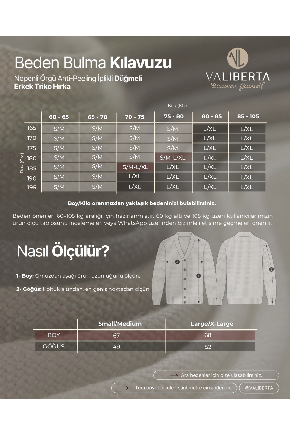 Valiberta Nopenli Örgü Anti-Peeling İplikli Düğmeli Erkek Triko Hırka - Taş görsel 7