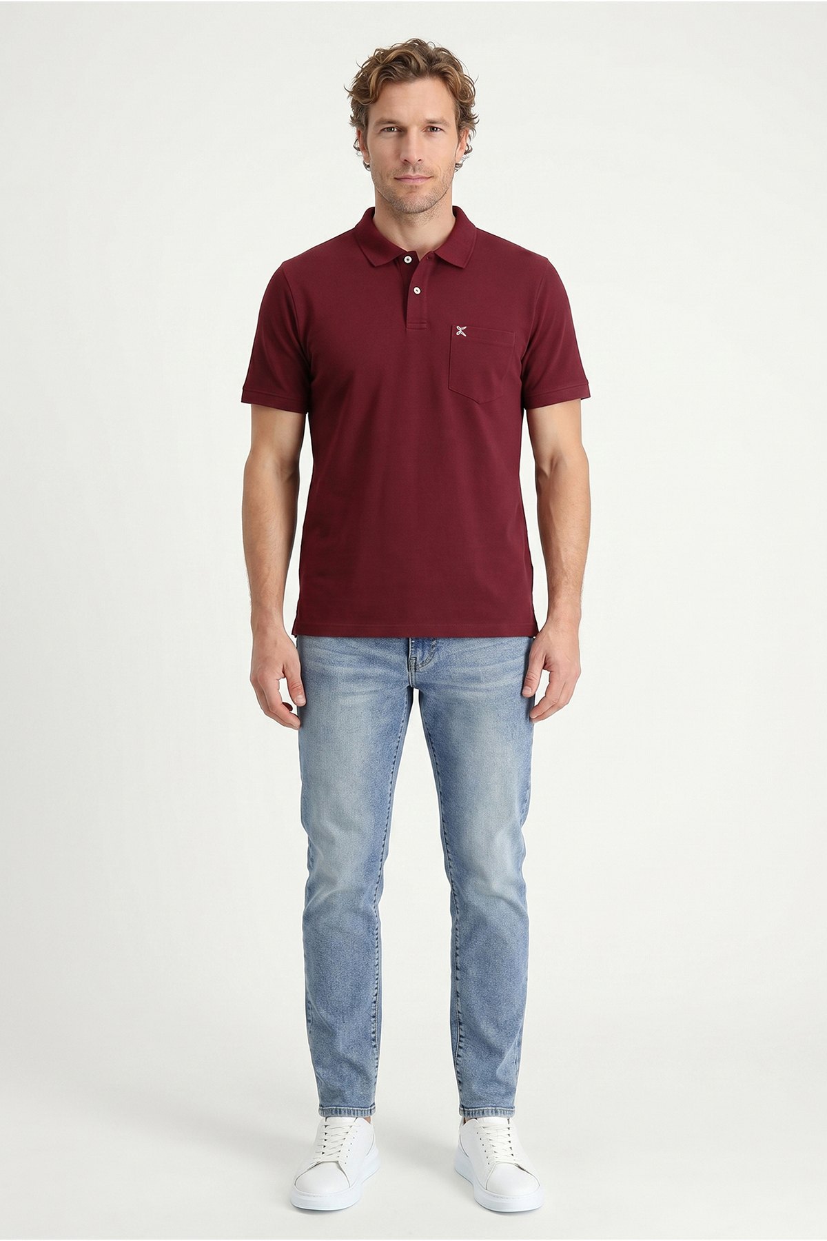 Kiğılı Polo Yaka Regular Fit Cepli Nakışlı %100 Pamuk Tişört görsel 5