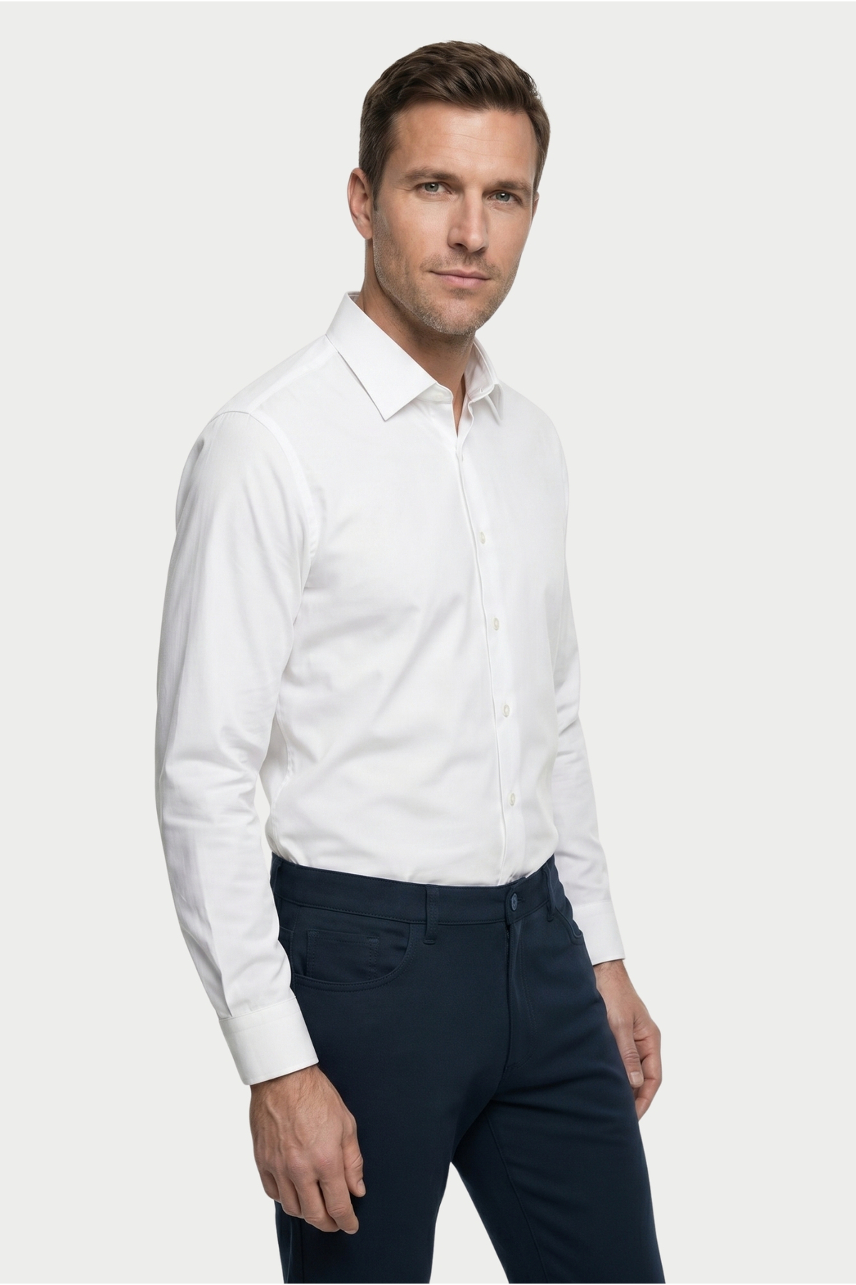 Kiğılı 2'li Uzun Kol Regular Fit Pamuklu Ütü Gerektirmeyen Pamuklu Klasik Non Iron Gömlek Seti görsel 3