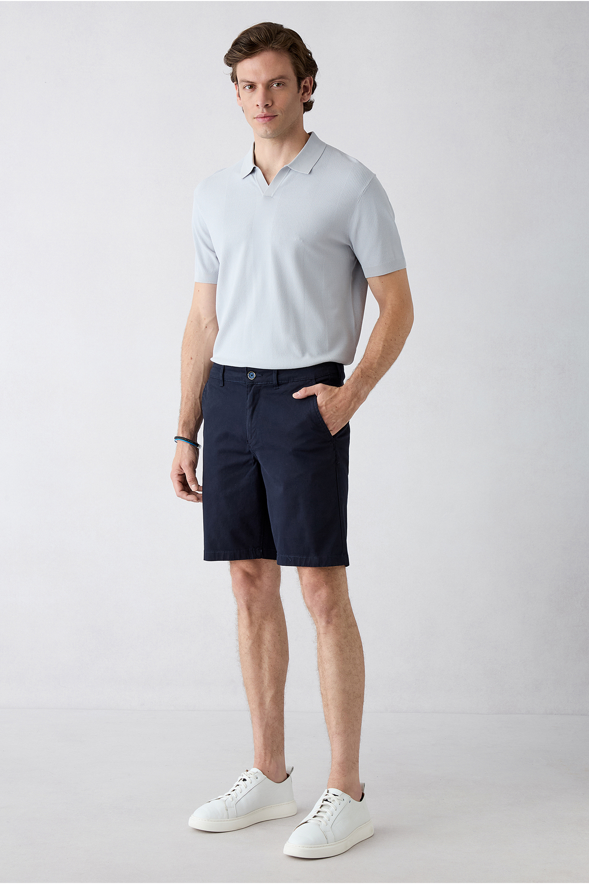 Kiğılı Regular Fit Standart Kesim Yan Cepli Pamuklu Bermuda Şort görsel 3