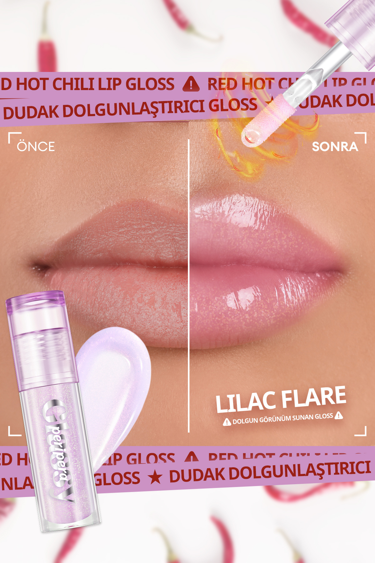 Lila Simli Dudak Dolgunlaştırıcı Gloss Ink Glasting Lip Gloss (P03 Lilac Flare) — صورتی 5568 — تصویر 2 از 8