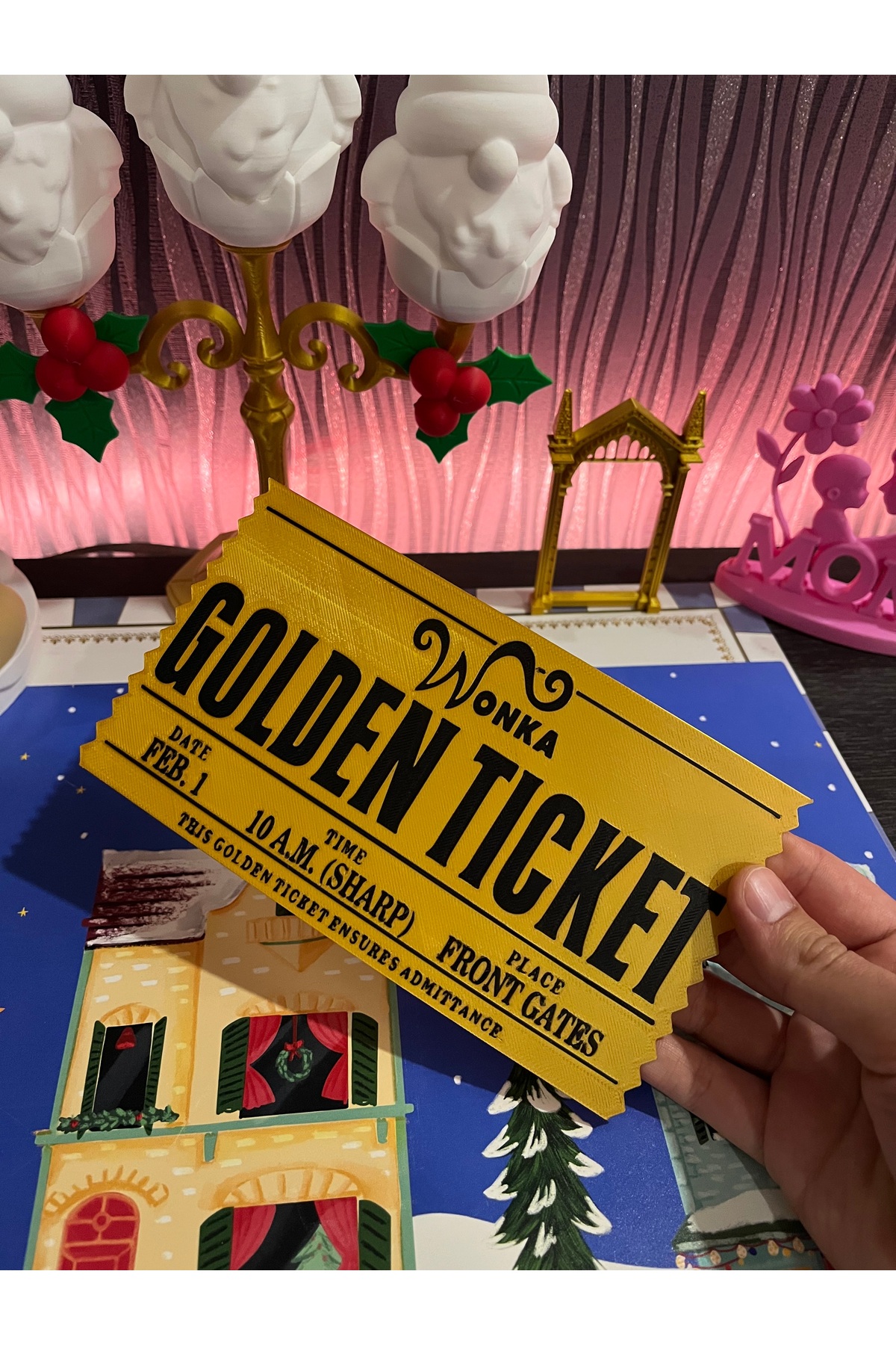 3dvibeswithmerve Willy Wonka Golden Ticket 18x10 - Fiyatı, Yorumları