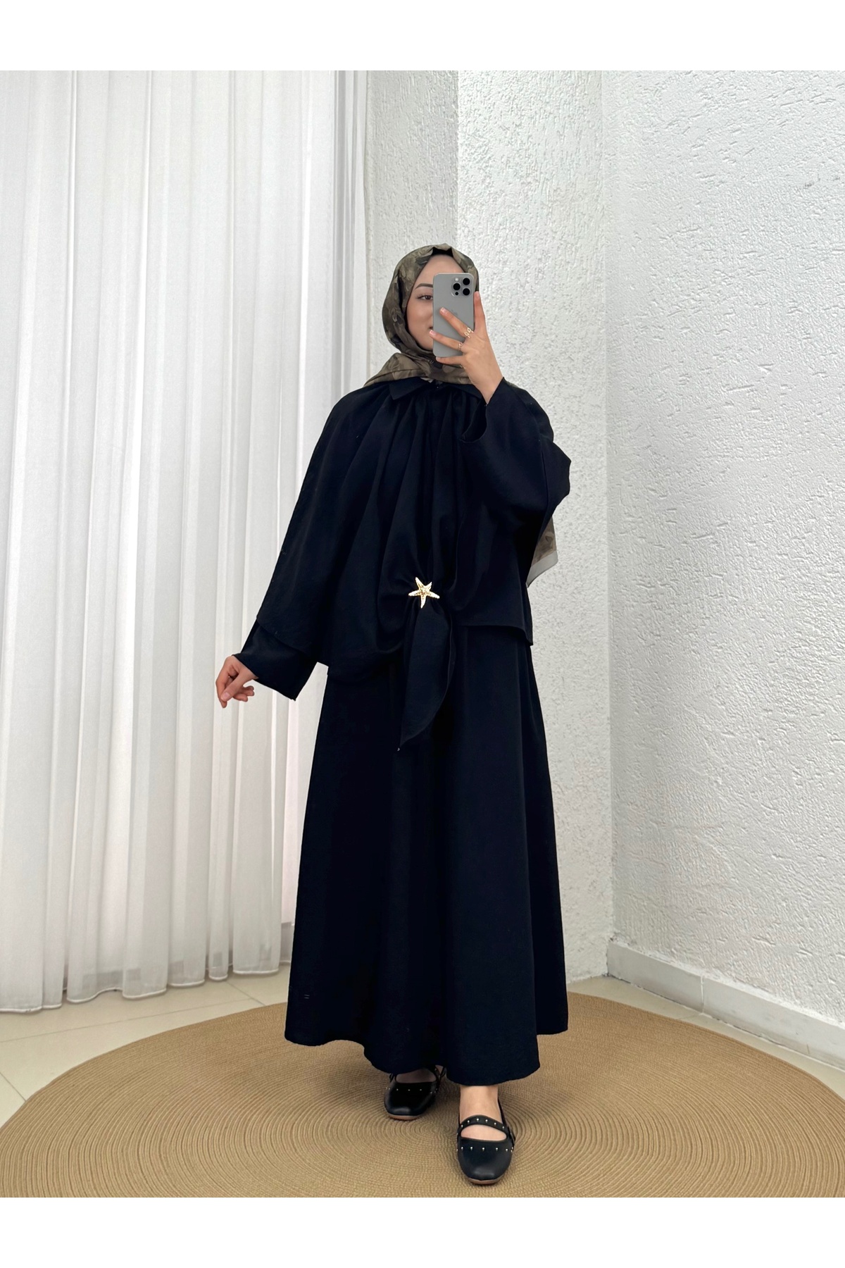 Bergamot 3-Piece Modal Set with Cloak -NA3451 Black