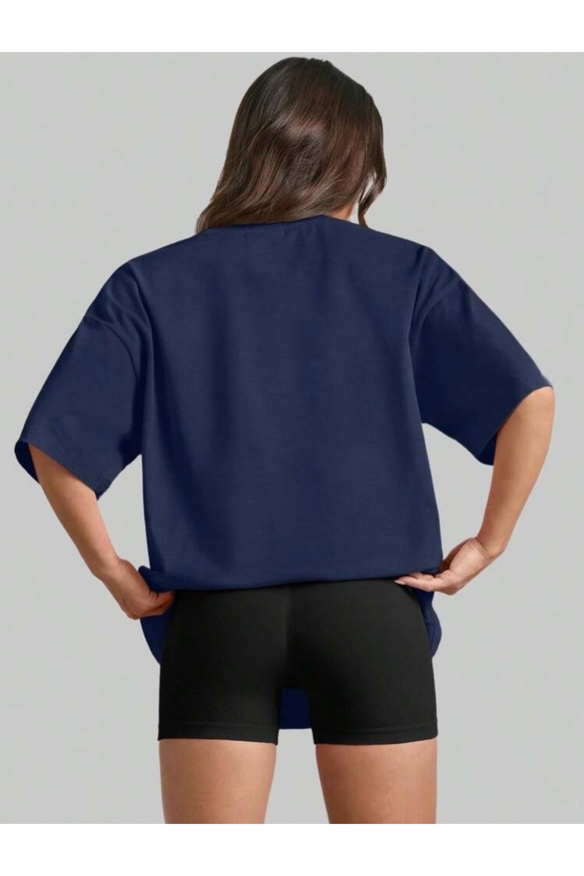 SANTAMİLA 3 lü Mavi Lacivert Beyaz Düz T-shirt görsel 3