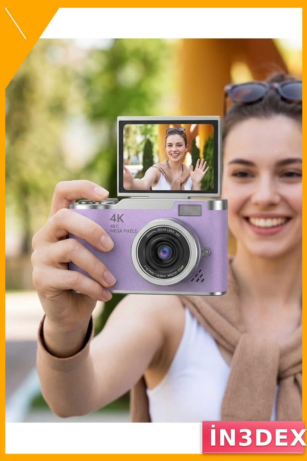 4K Vlog Kamera Dönebilir Ekranlı 48MP Fotoğraf Makinesi
