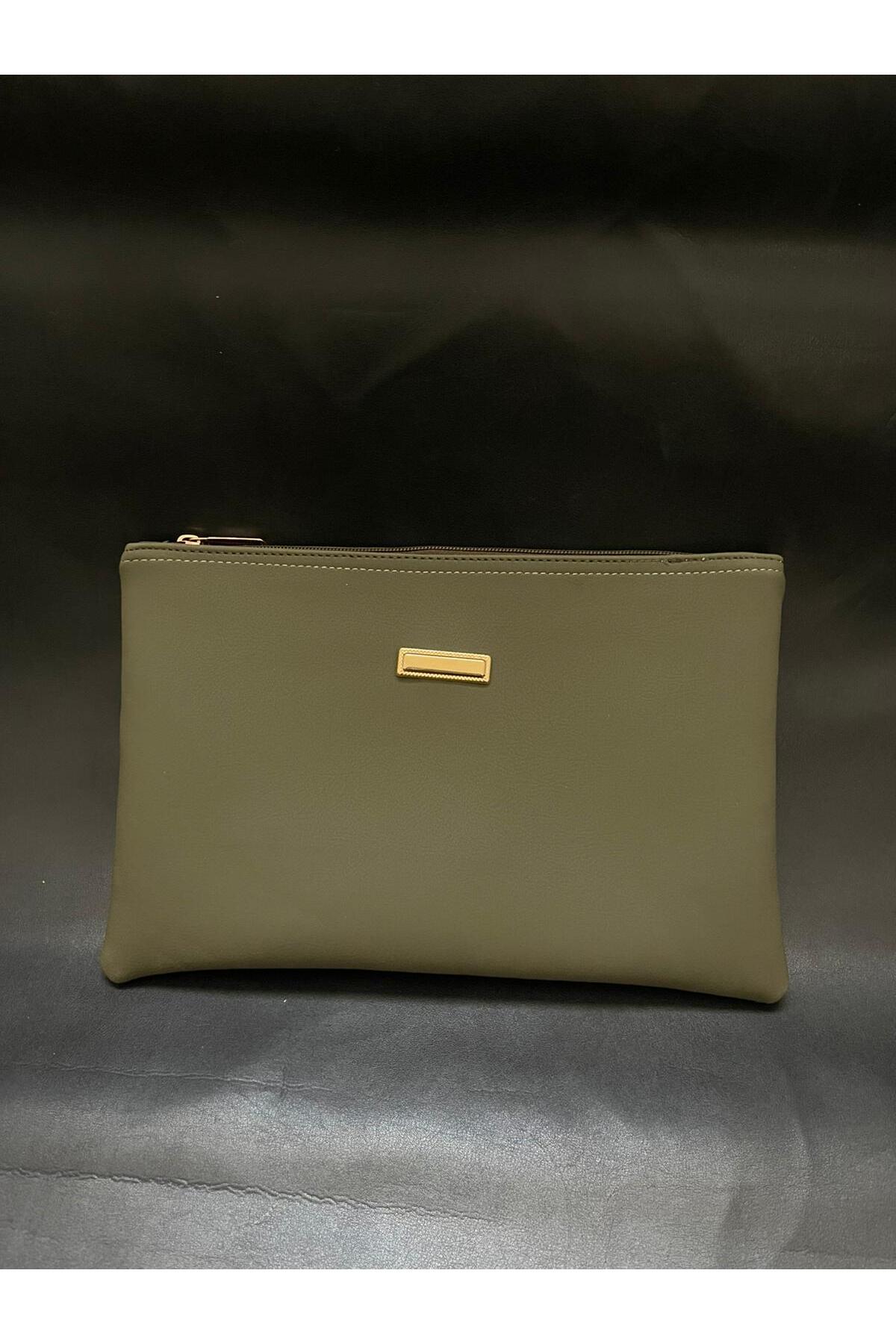VELORİA BAG & SCARF VELORİA BAG premium çok amaçlı portföy ve makyaj şık kadın çanta clutch 3 lü set görsel 7
