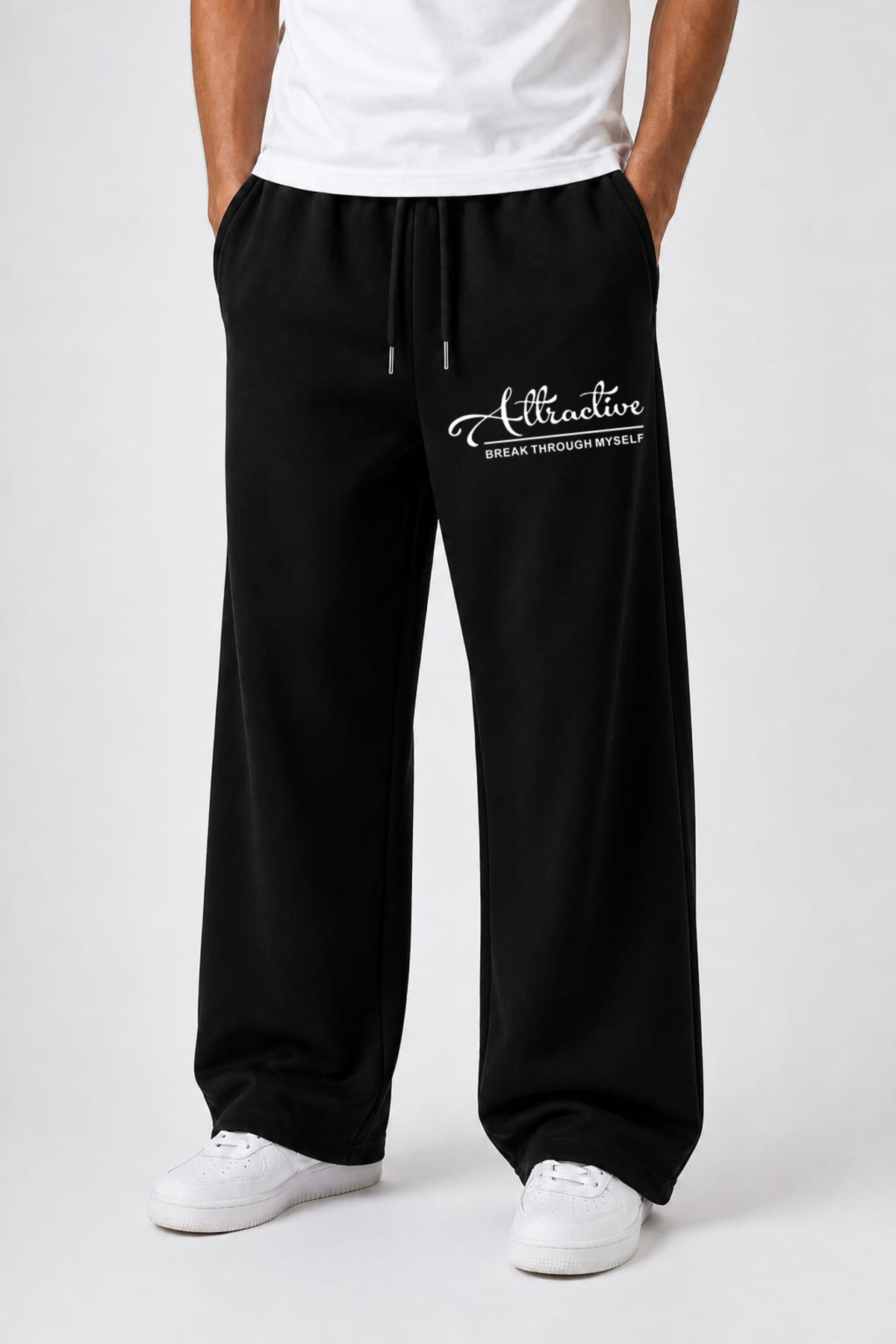 ZAVIXO Men's Oversize Wide Leg Sweatpants Printed Comfortable