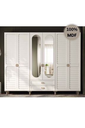 comiet Lavanta 6 Kapak Mdf Ayaklı Tasarım Gardırop