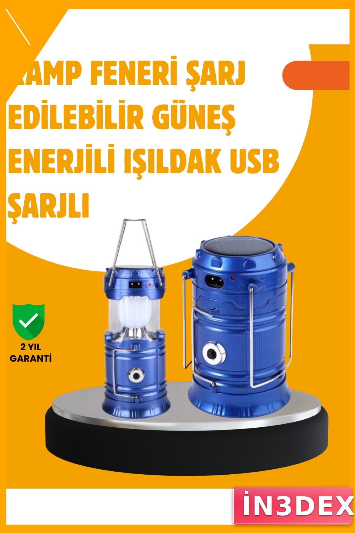 USB Şarjlı Taşınabilir Kamp Feneri Güçlü LED Çok Fonksiyonlu