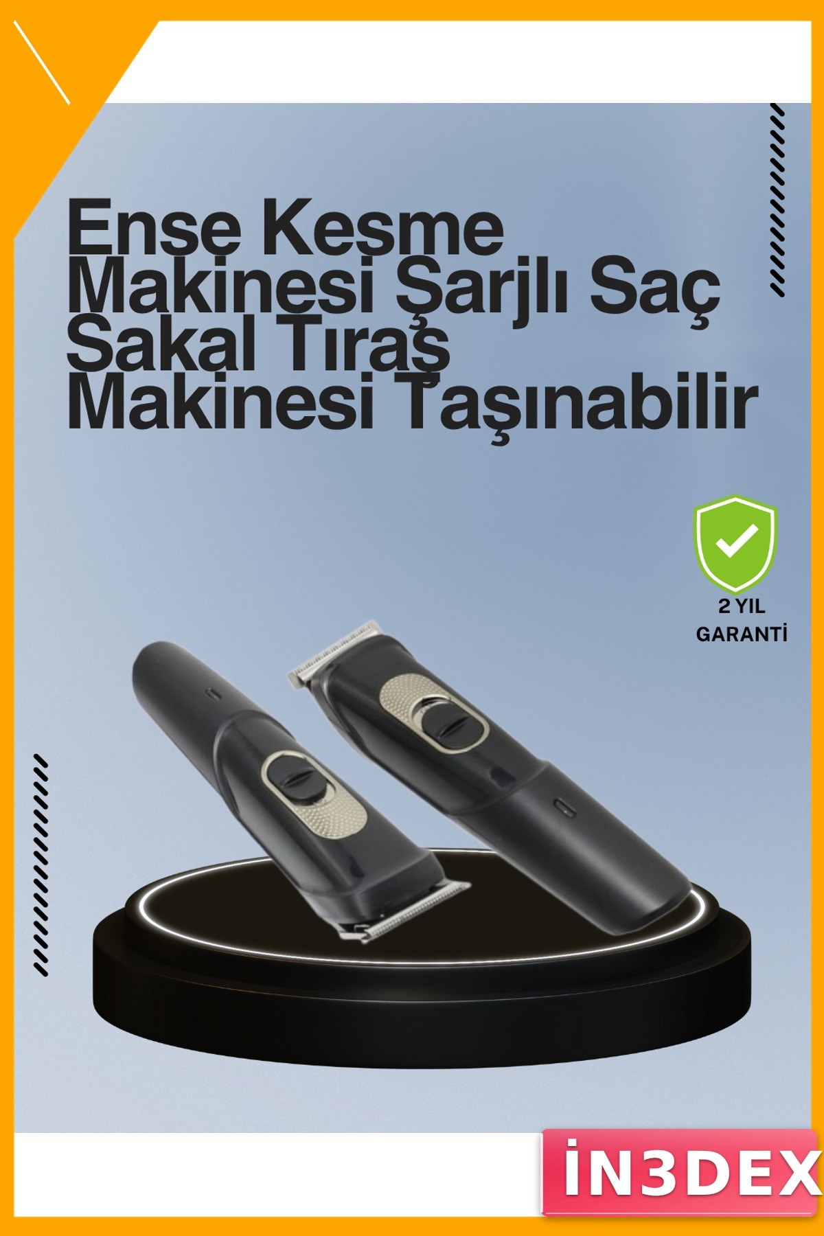 Sessiz Kablosuz Saç ve Sakal Tıraş Makinesi Paslanmaz Çelik Bıçaklı