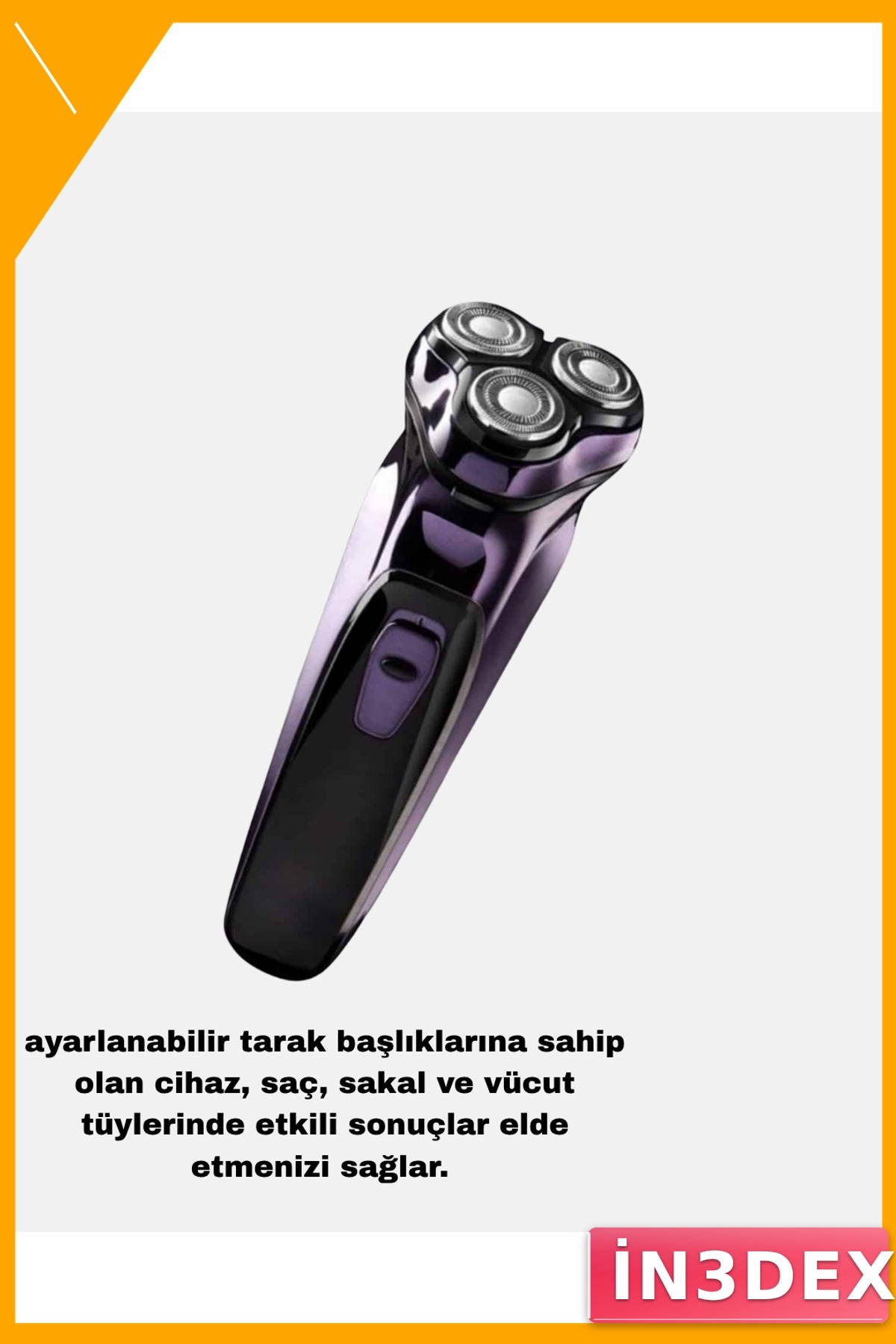 Kablosuz Şarjlı Tıraş Makinesi Ayarlanabilir Başlıklı Profesyonel