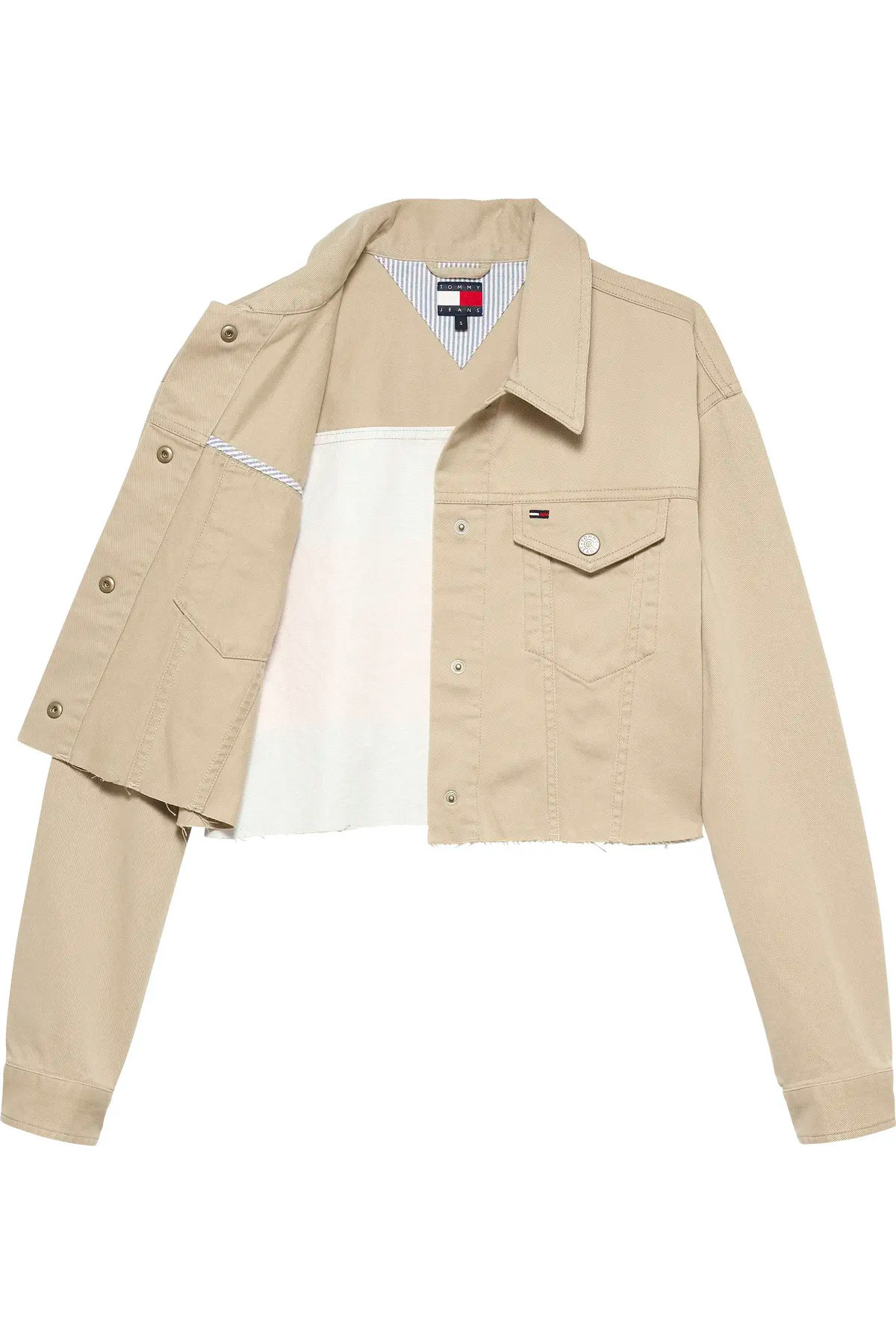 Tommy Hilfiger TJW FLAG TRUCKER JAC, RBV Bej Kadın Kot Ceket görsel 3