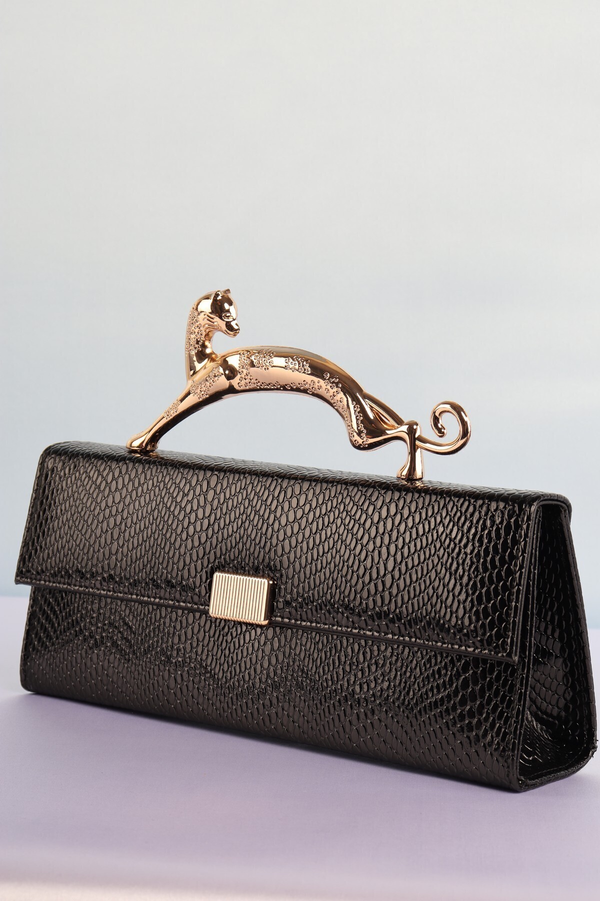 weem bag Elysara EB0144 | PİTON ŞIK PUMAS METAL SAPLI PORTFÖY ÇANTA görsel 4