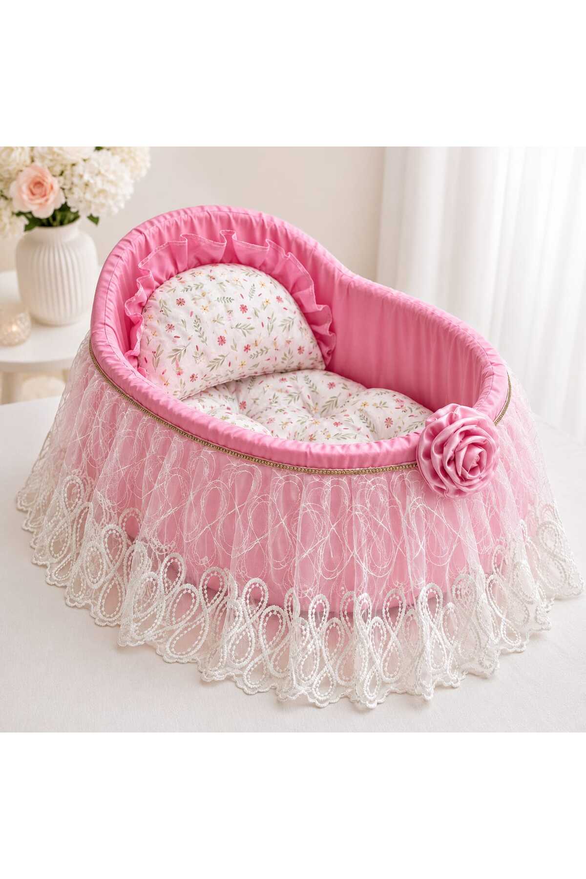 Luxury Lace Cotton Baby Nest Newborn Baby Bed