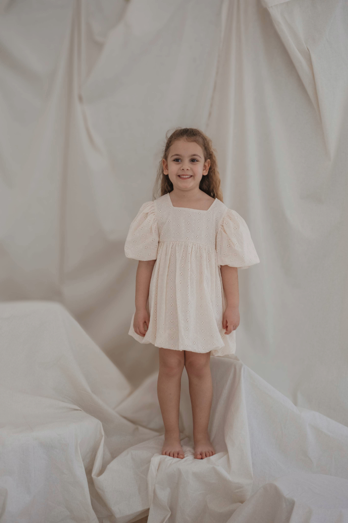 Cream Luma Vintage Series Balloon Dress