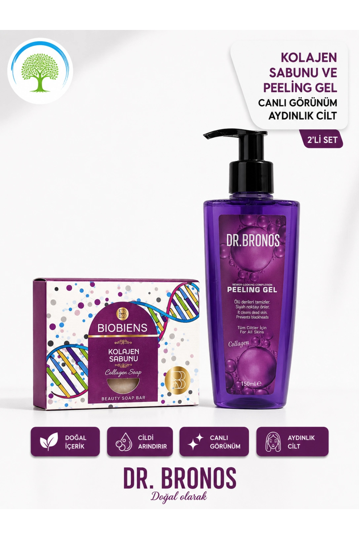 Dr.Bronos Collagen Peeling Jel 150 ml + Bıobıens Kolajen Sabun — P5955S1257