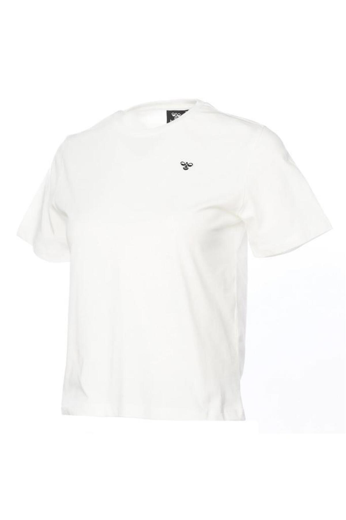 hummel T-Ic Icona Regular 911867-9003 Beyaz Kadın Casual T-Shirt görsel 3