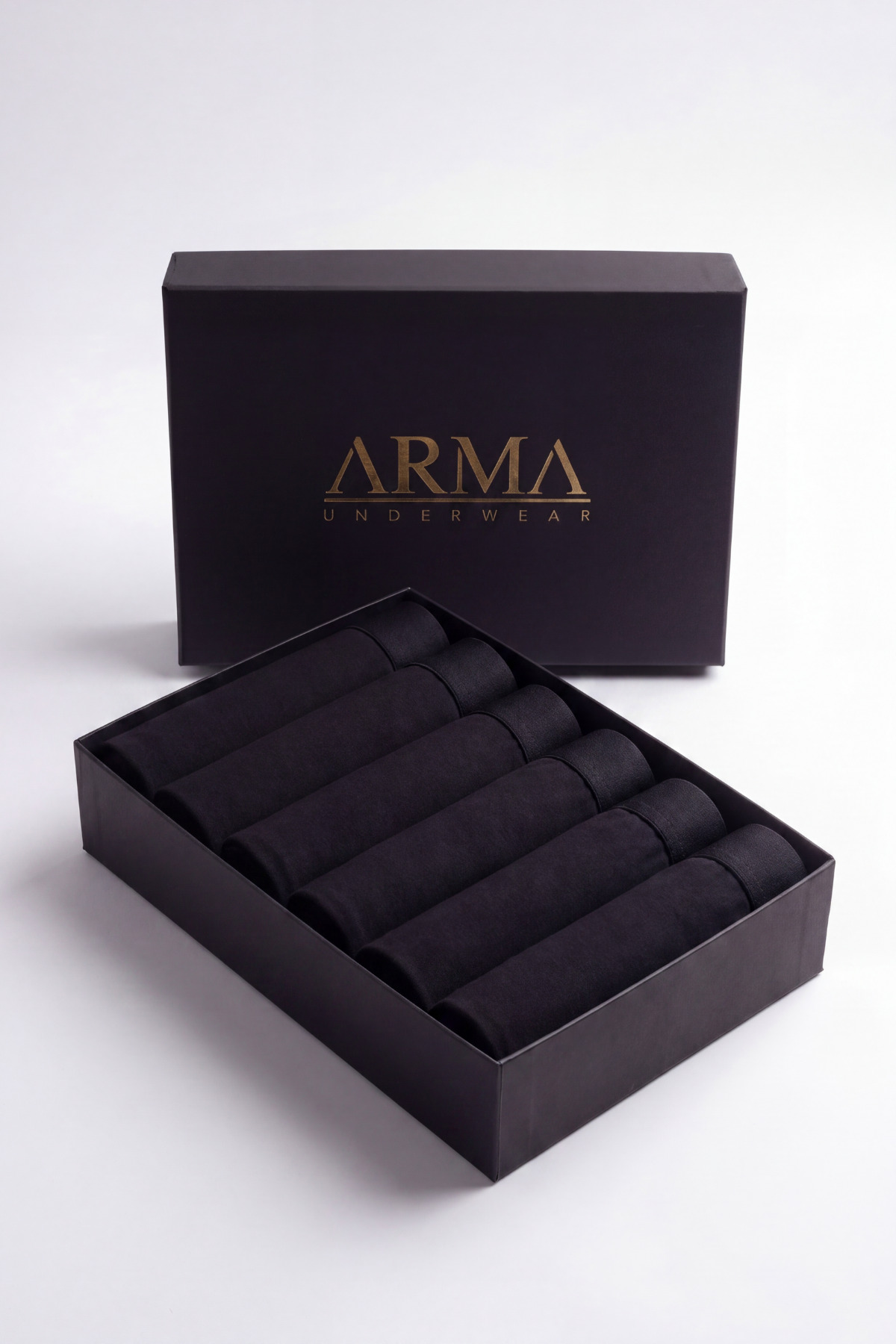 Arma Yıldız Erkek Premium Bambu Siyah Boxer 6'lı Hediye Kutulu Damat Bohçası ve Çeyiz Seti
