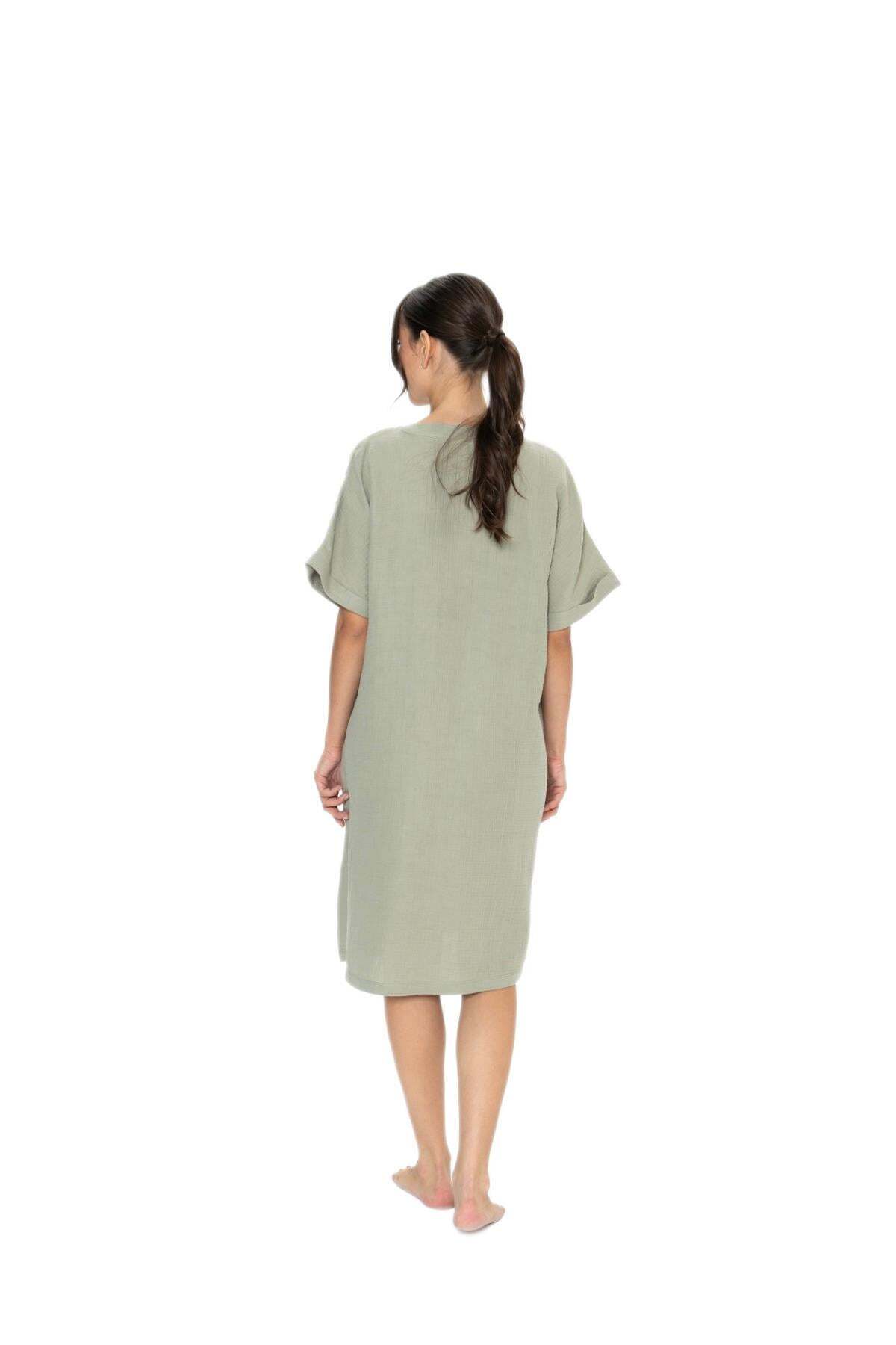 لباس خواب زنانه نخی موسلین یقه هفت U.S. Polo Assn. — 5