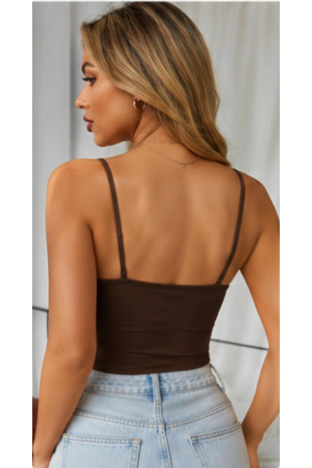 f-maskfashion BÜZGÜ DETAYLI ASKILI CROP görsel 2
