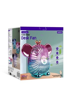 HİBOTEKNO Çok Sevimli 3 renk seçenkli -Dekoratif Ayıcık Masaüstü Fan/Masaüstü...