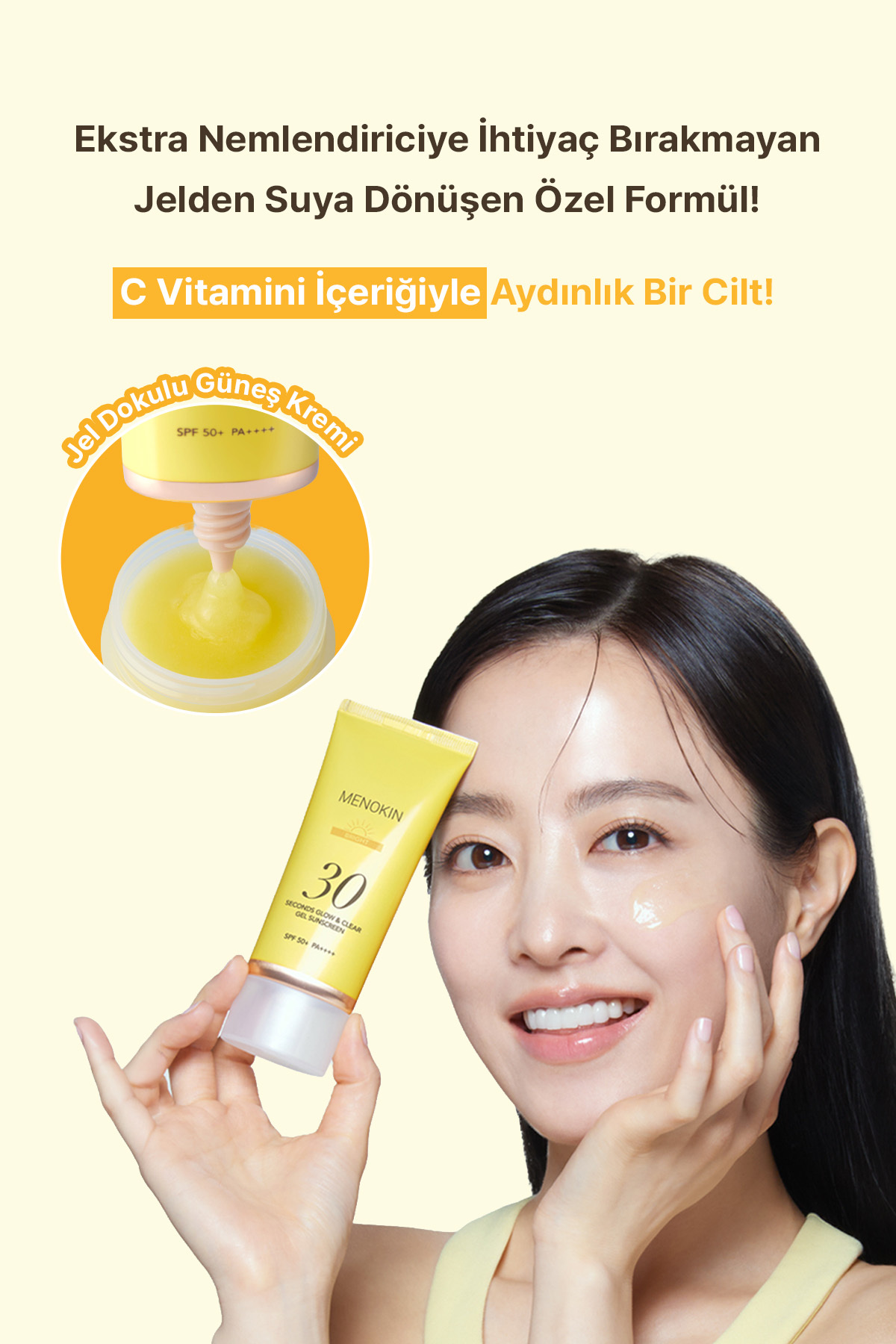 Aydınlatıcı, Jelden Suya Dönüşen Güneş Kremi 30 Seconds Glow & Clear Gel Sunscreen (Bright) — 8809739130611 — تصویر 5 از 9