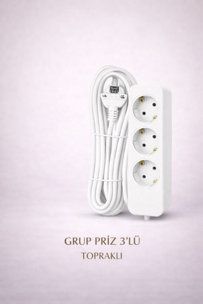 SELDUR Lambavia 3’lü Topraklı Grup Priz 5 Metre