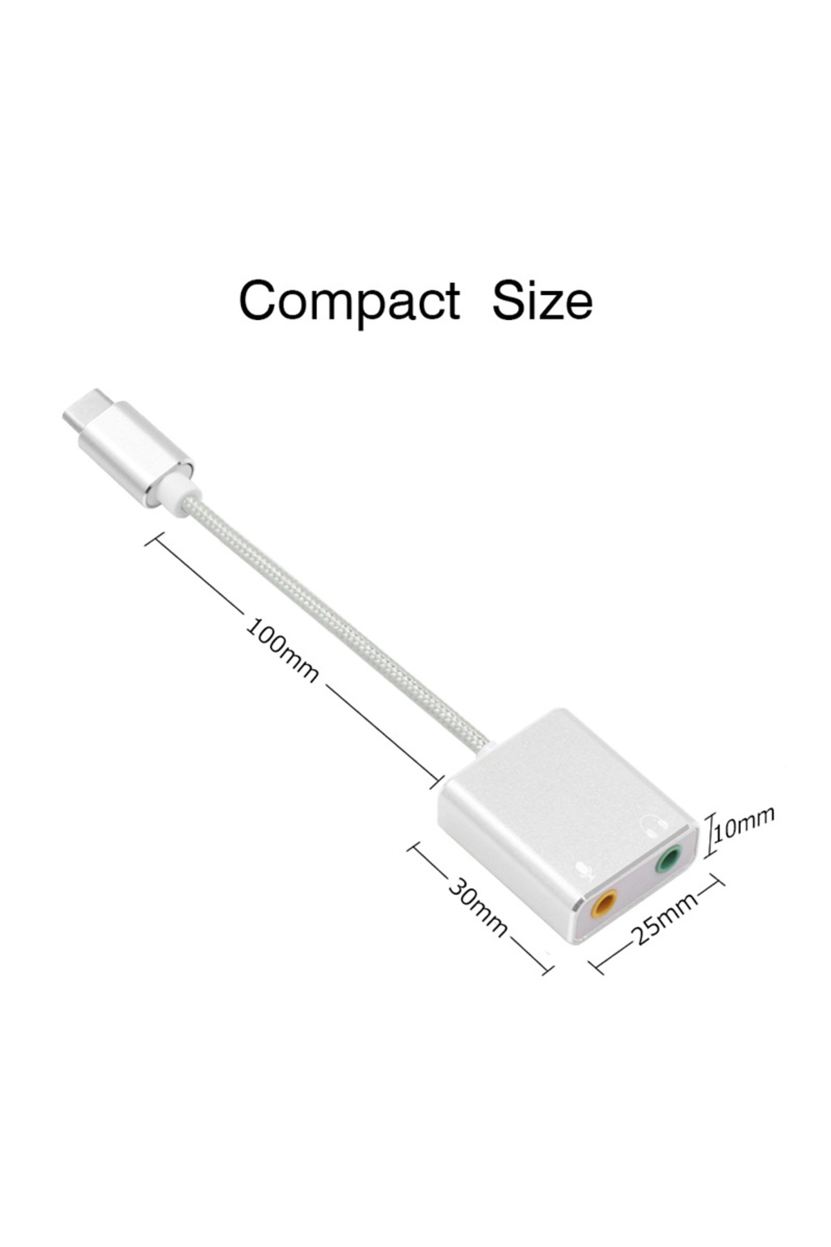 Type-C To 3.5mm Jack Çevirici USB-C To Kulaklık Mikrofon Ses Kartı Adaptör Notebook PC Dönüştürücü