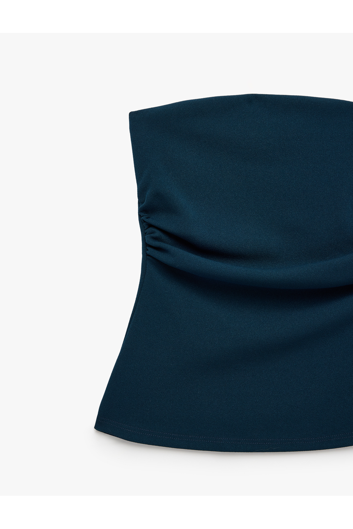 Koton Slim Fit Bel Vurgulu Drape Detaylı Straplez Top görsel 5