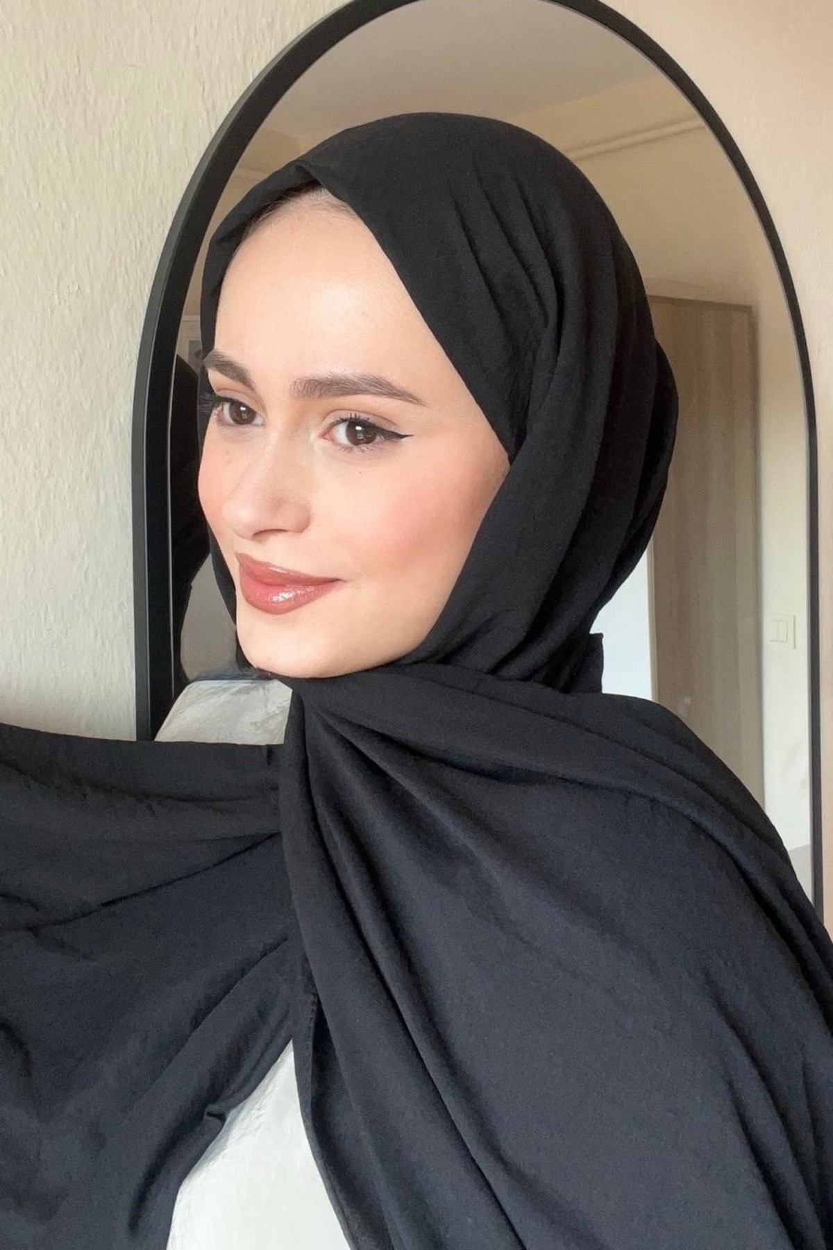 YILDIZ SCARFS Comfort Pamuk Şal - Siyah görsel 2