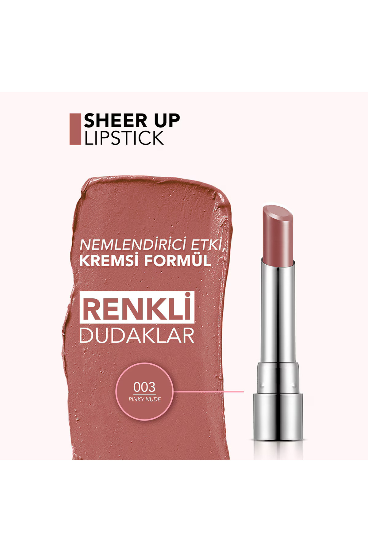 رژ لب شفاف Sheer Up شماره 003 رنگ پینکی نود