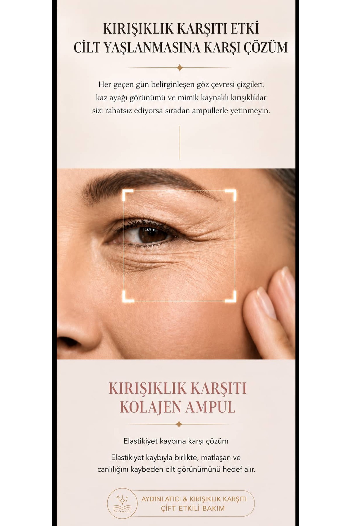 Kolajen ve 4 Çeşit Peptide İçeren Kırışıklık Karşıtı ve Sıkılaştırıcı Ampul 100 ml - Collagen Wrinkle Care Ampoule Serum — AVC-AMP-COLLAGEN-100 — تصویر 3 از 8