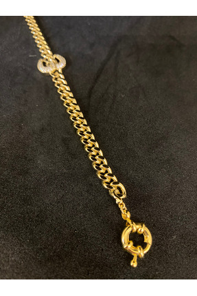 TAKI SANAT Kadın Gold Çelik Zirkon Taşlı Popcorn Bileklik