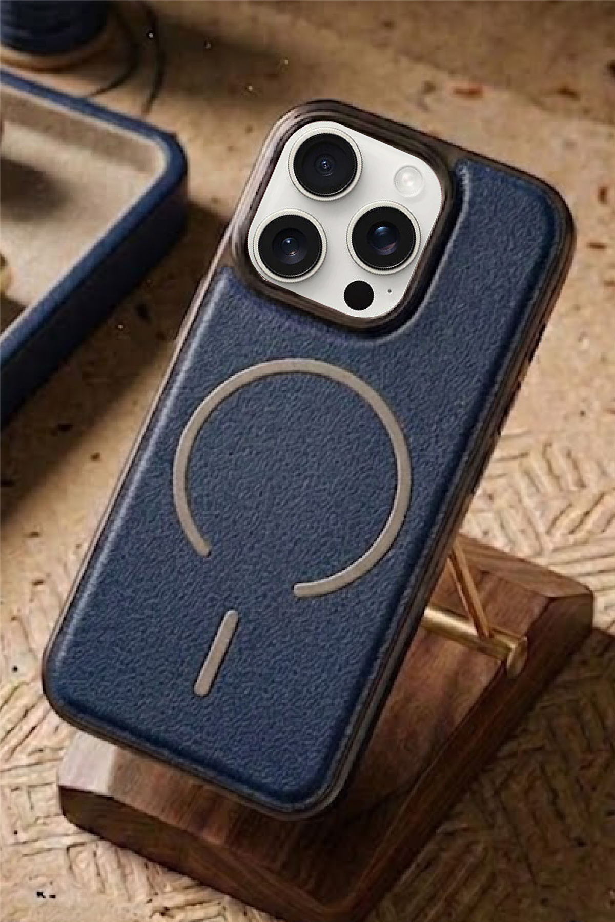 Iphone 15 Pro Max Compatible Leather Cold Magsafe Cover Hard Ultra Thin Full Protection Wireless Charging Supported Case