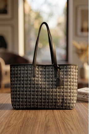 HezaJewelrry Anderson Monogram Omuz Çantası Siyah Kadın