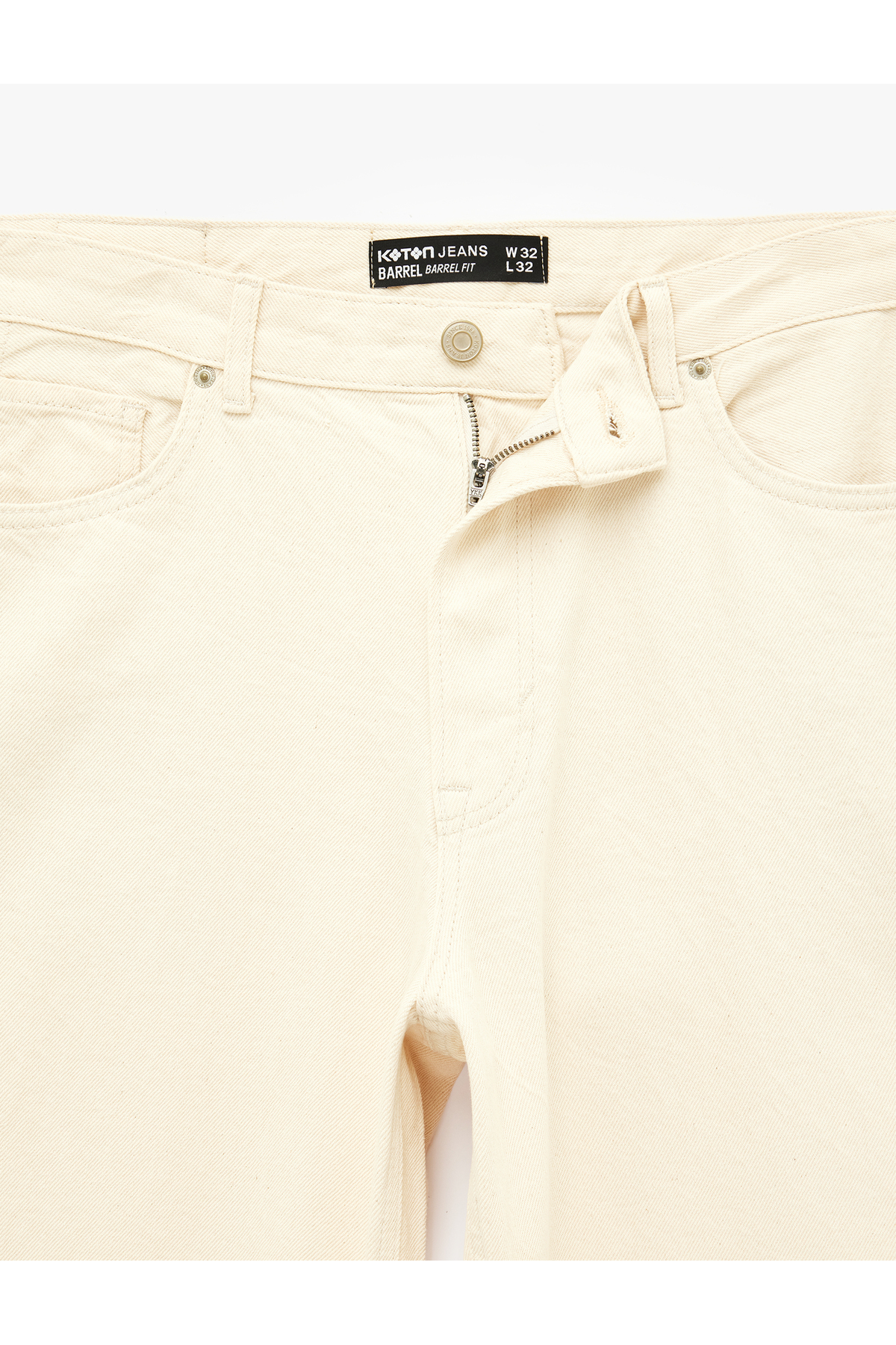 Koton Pamuklu Bol Normal Bel Cepli Oversize Barrel Fit Jean Pantolon görsel 6