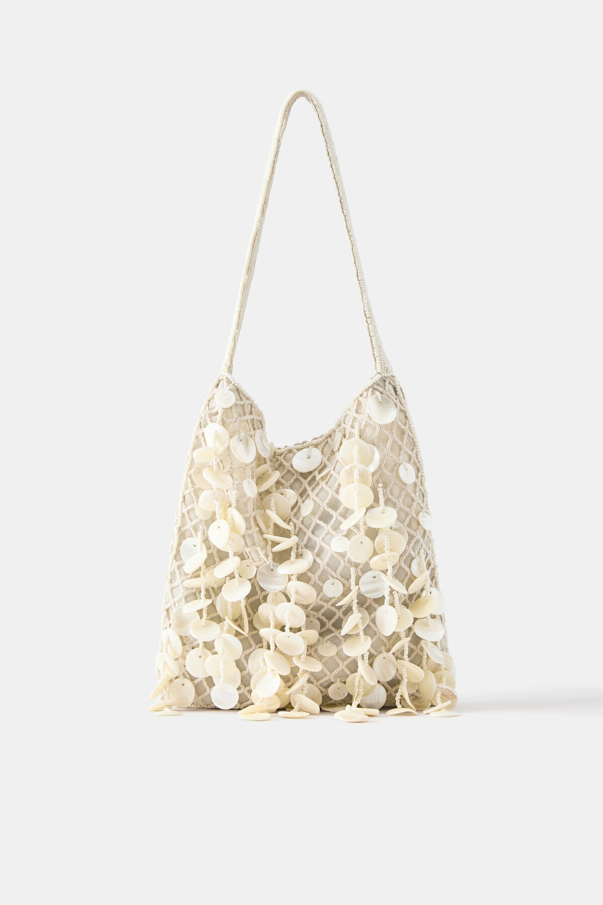 Sleeve bag with bead detail