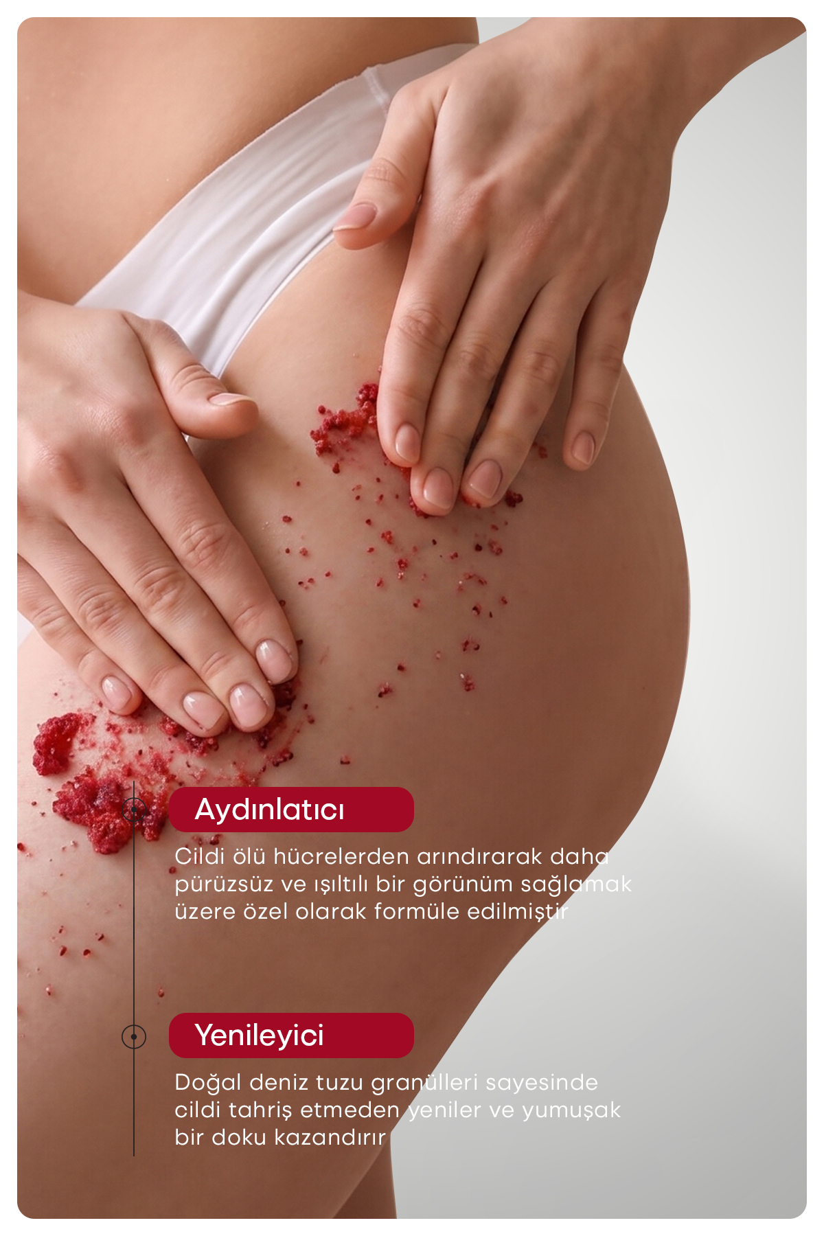 Çilekli Vücut Peelingi Şeker ve Deniz Tuzlu Arındırıcı ve Canlandırıcı Body Scrub 300 gr — 8684790344296 — تصویر 5 از 6
