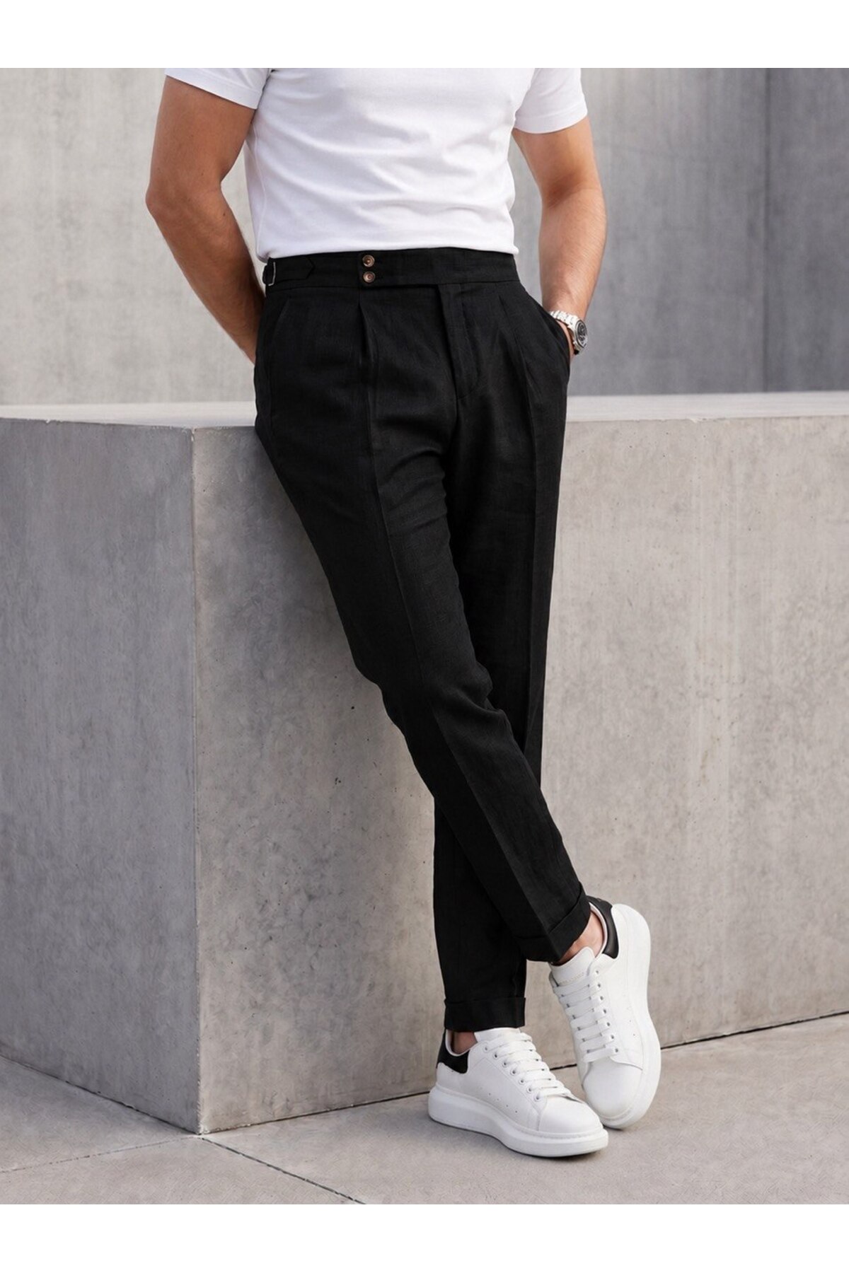 BASEL.CO Savior of Summer Stylish Linen Old Money Trousers
