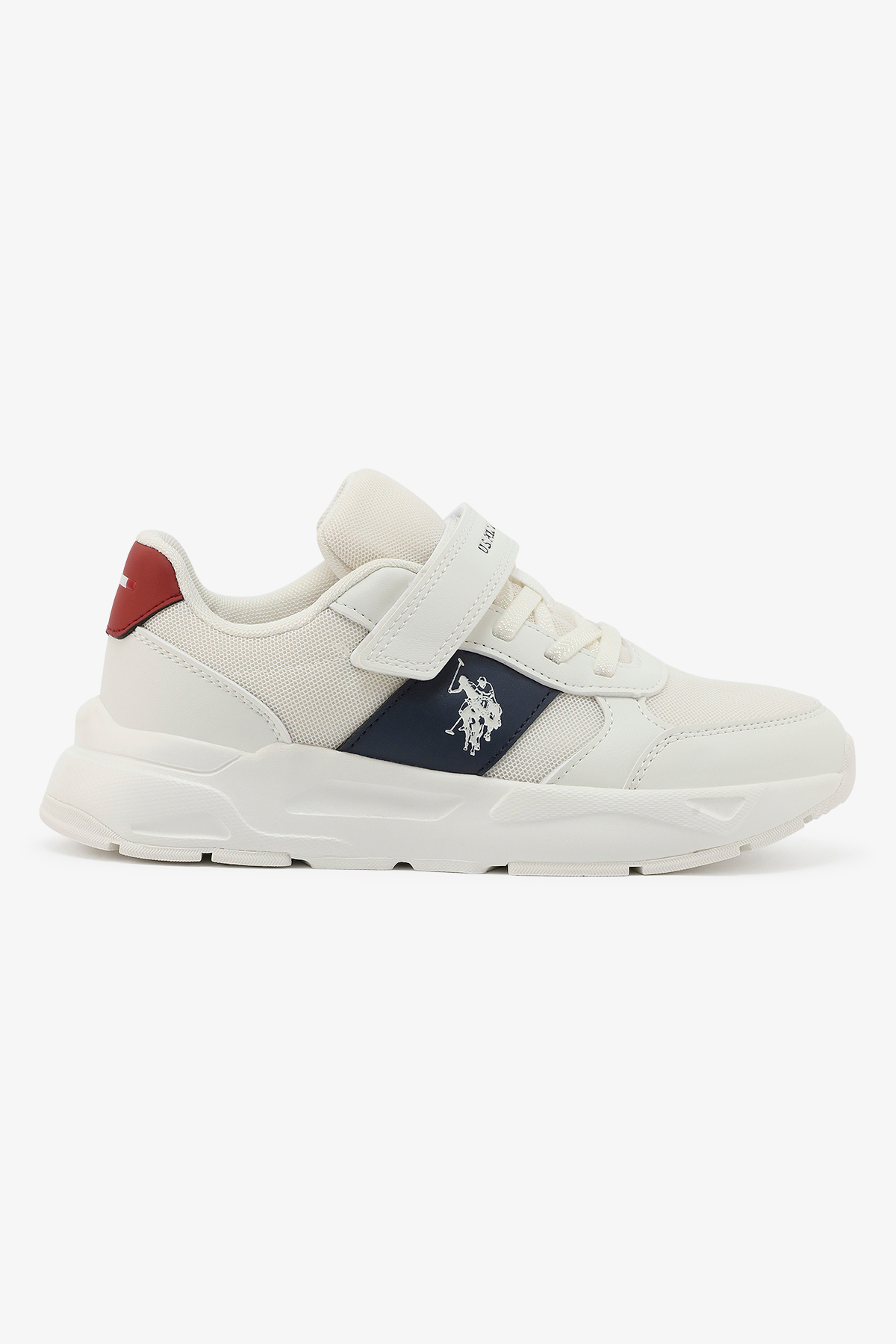 U.S. Polo Assn. Lorena Boy's Comfortable Stylish Casual Everyday Low Top Sneaker - White