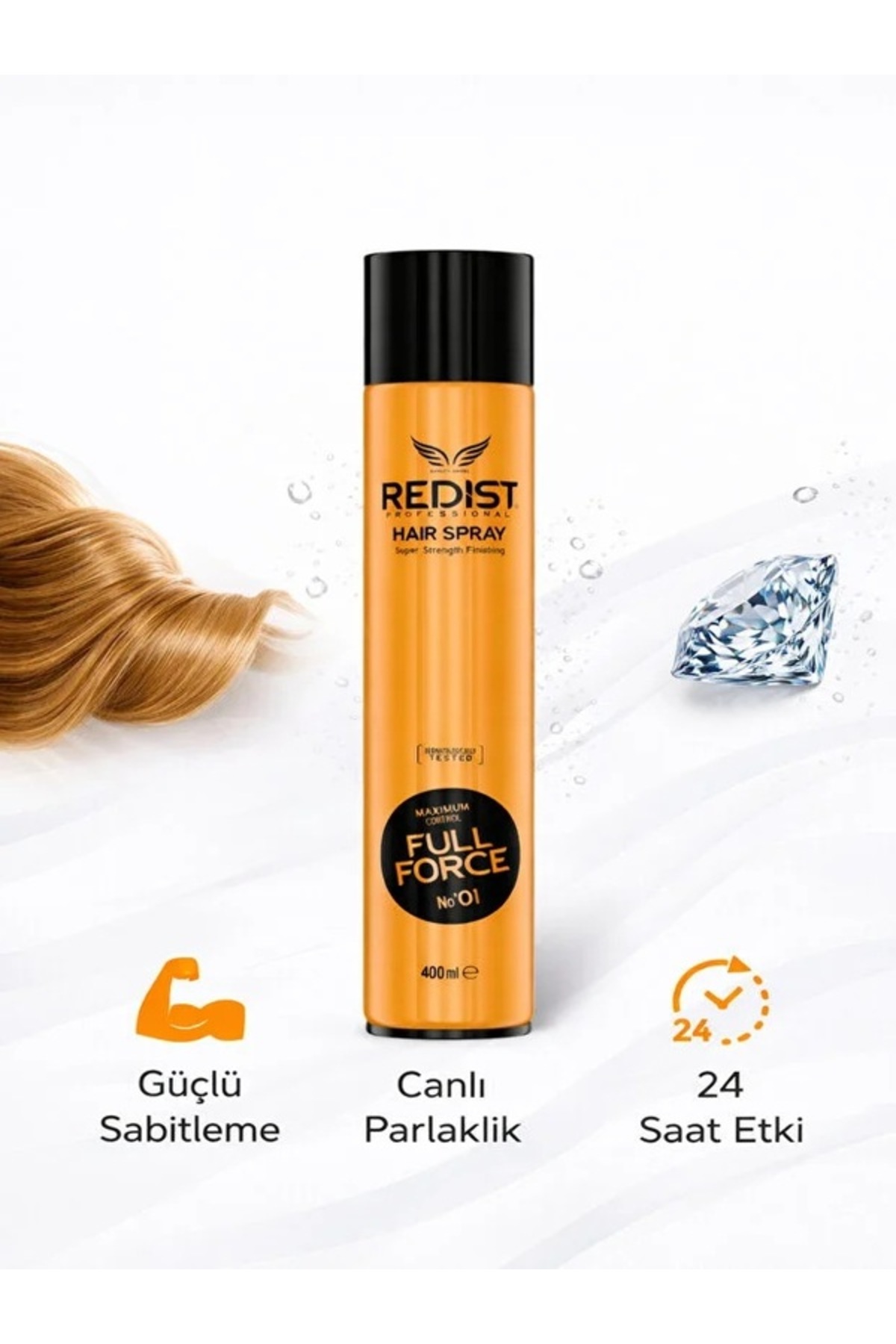 Redist Saç Spreyi Ultra Strong Güçlü Tutuş Gün Boyu Etkili Vegan 400 ml — RED12 — تصویر 2 از 2