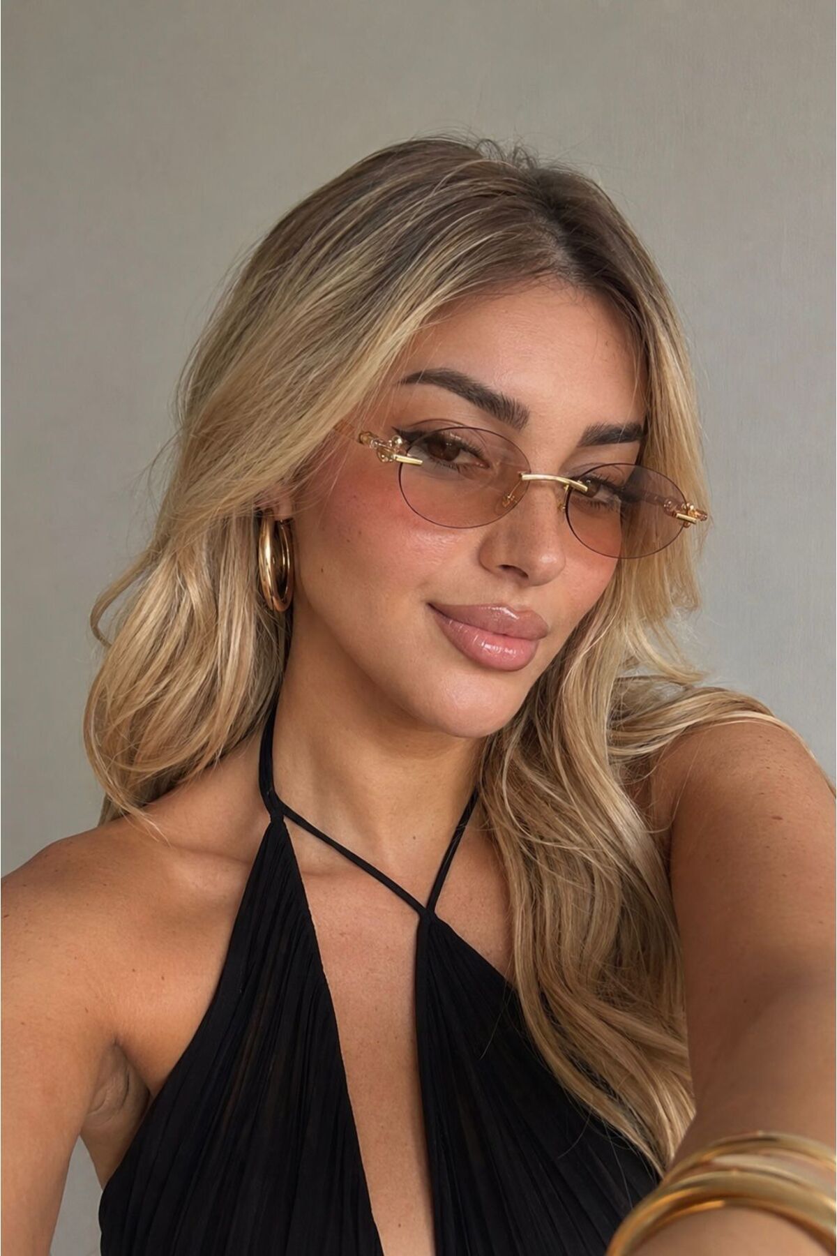 Goldmine Unisex Premium Toffy Güneş Gözlüğü UV400 Nude görsel 5