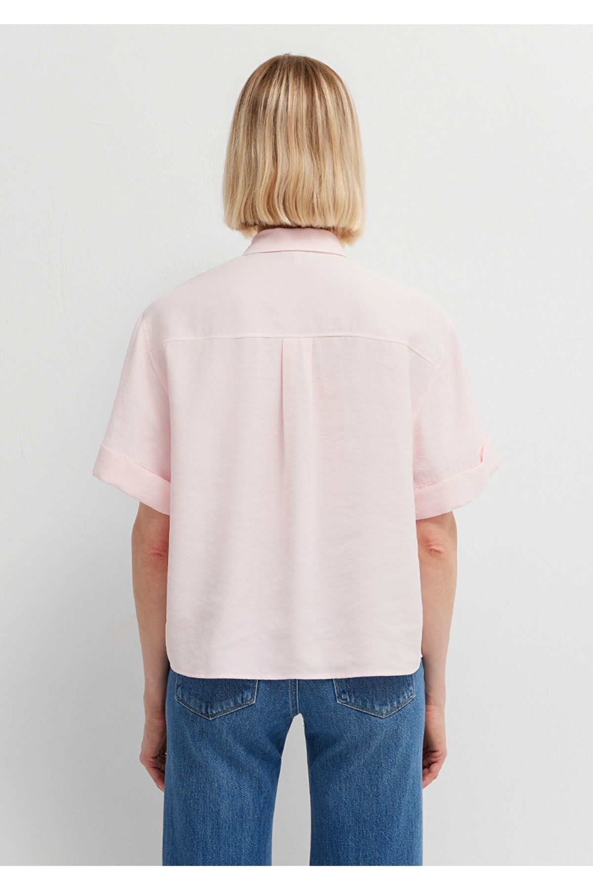 modal tencel karışımlı oversiz (geniş kesim) t-shirt — صورتی 1358087547(özse giyim) — تصویر 3 از 4