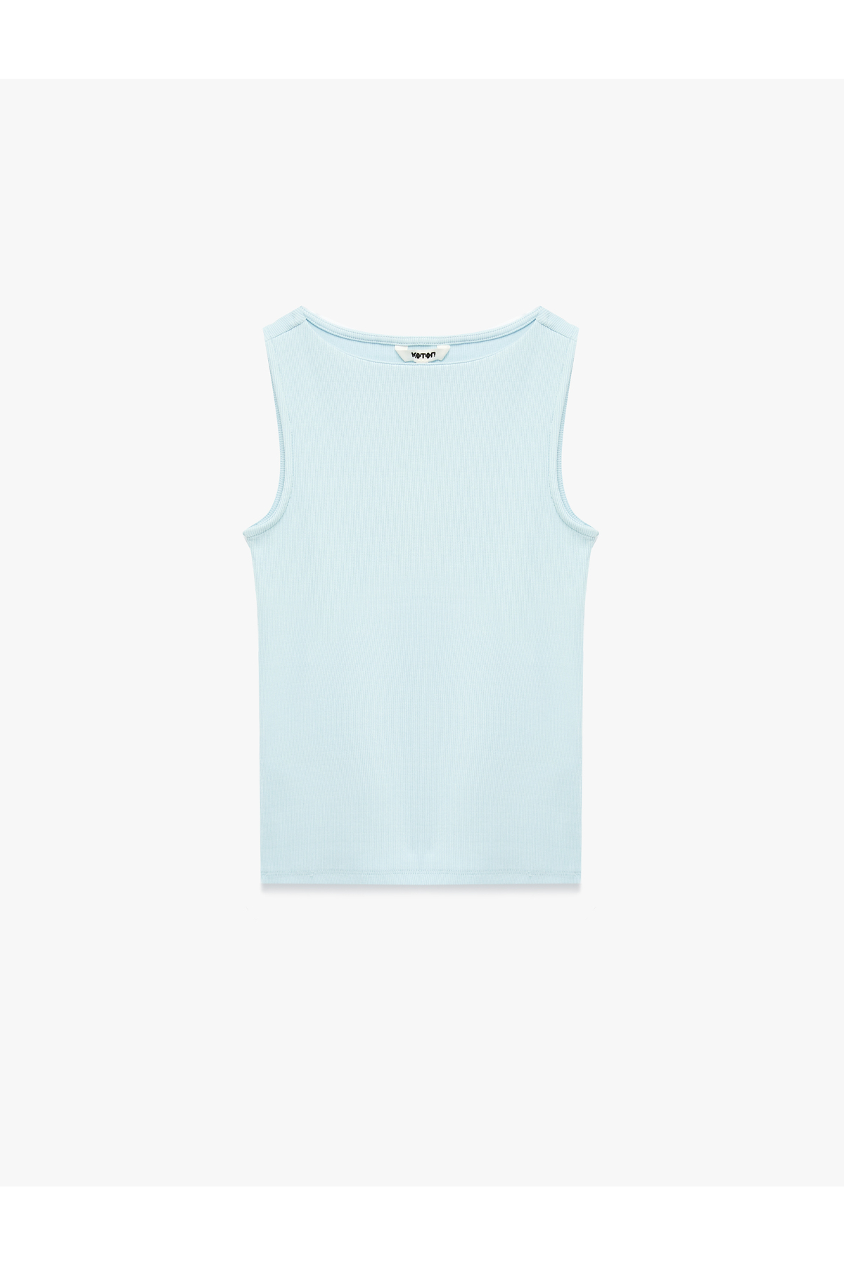 Koton Pamuklu Slim Fit Kolsuz Kayık Yaka Bluz görsel 5