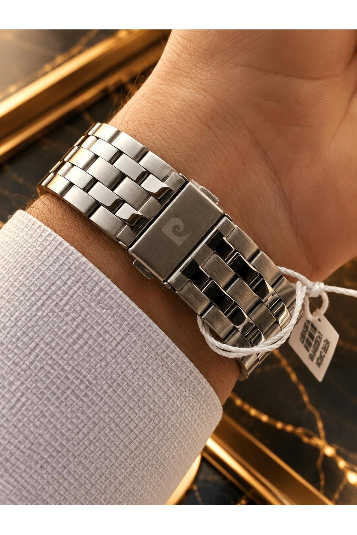 Pierre Cardin Damat Ve Takım Elbiseye Özel 2 Yıl Garantili Çelik Kordon Erkek Kol Saati VS.BLKT.1076 görsel 4