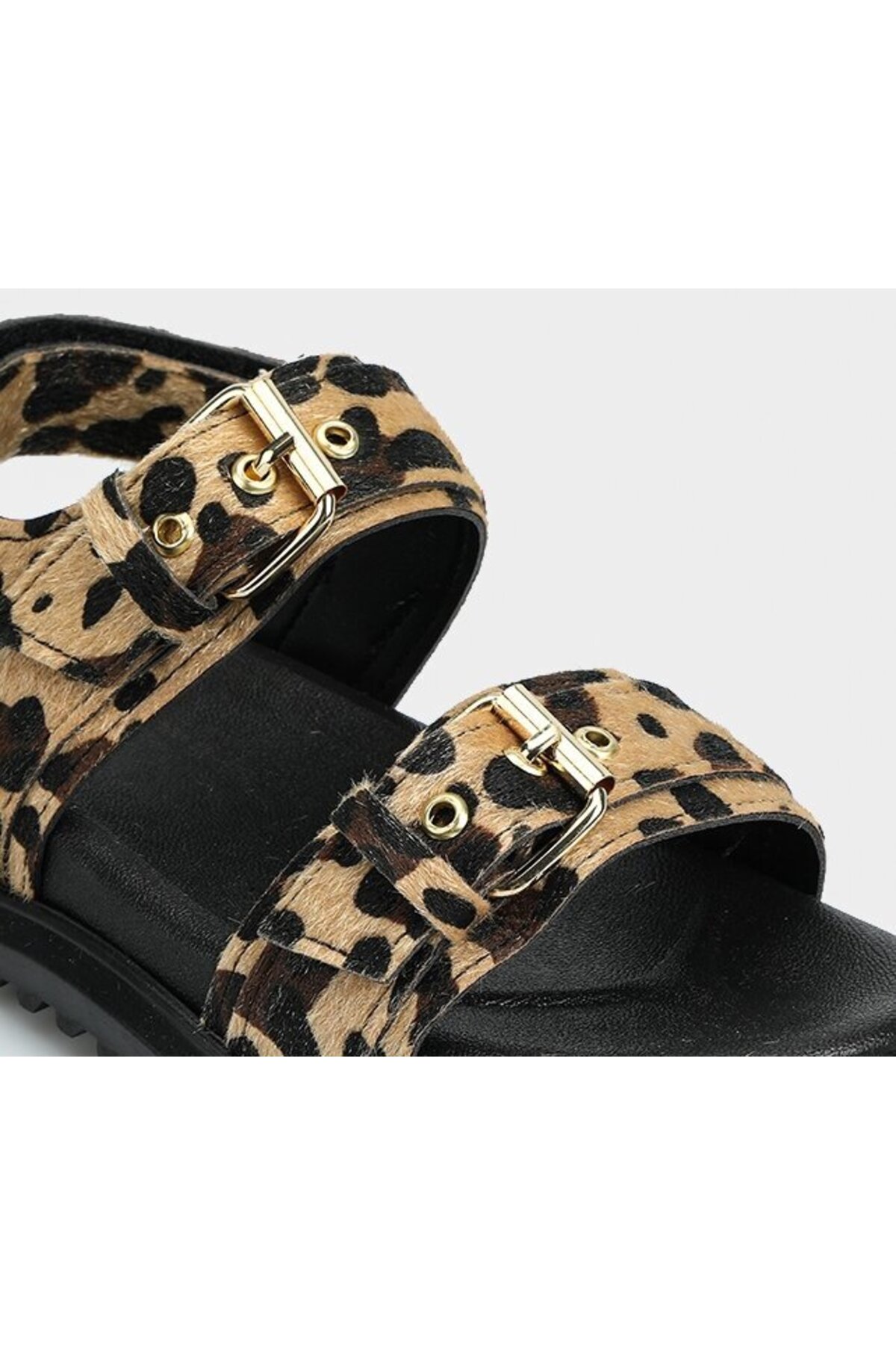 Provoq Leopar Kadın Düz Sandalet görsel 5