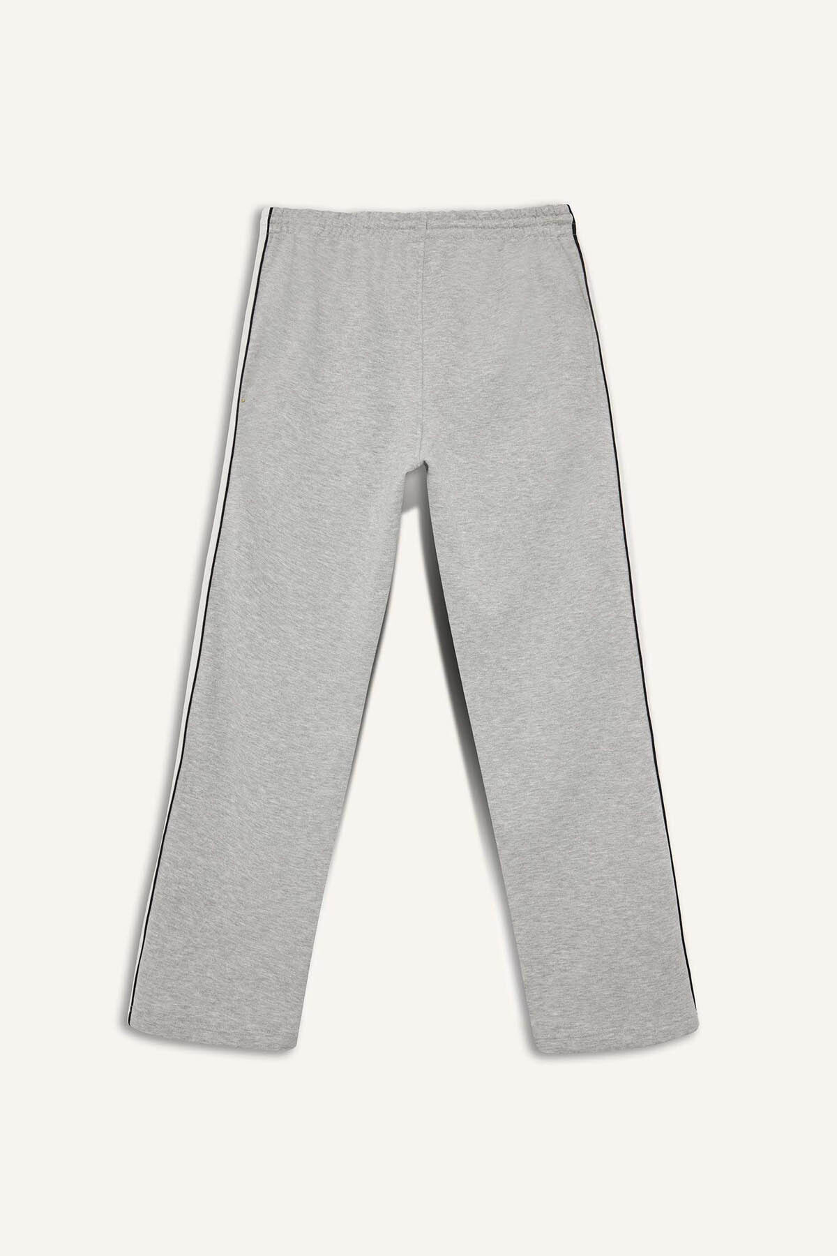 DeFacto Wide Leg Beli Lastikli Cepli Geniş Paça Eşofman Altı F3871AX25WN görsel 6